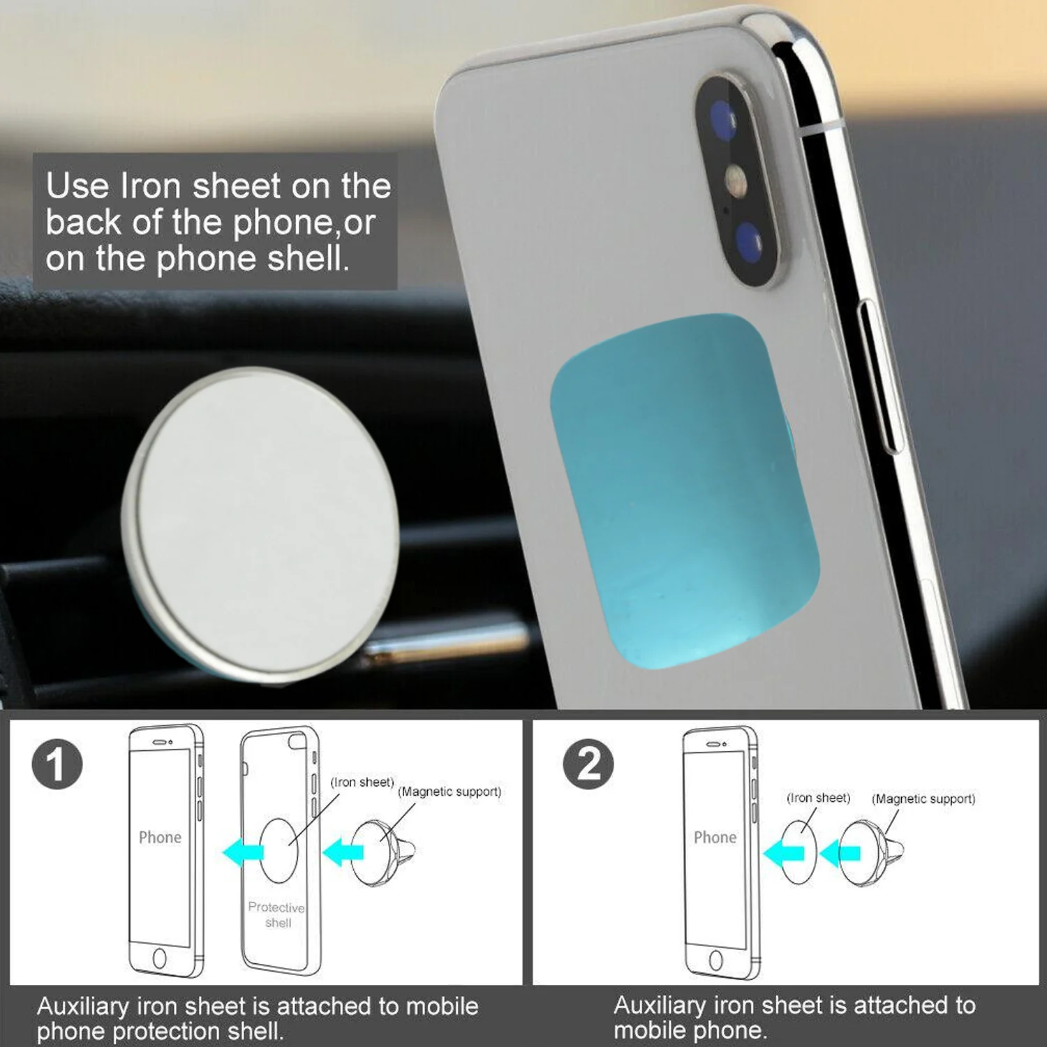 Mini Magnetic Car Dashboard Mount Mobile Phone Holde with Mobiles (1 Pc) - Image 3