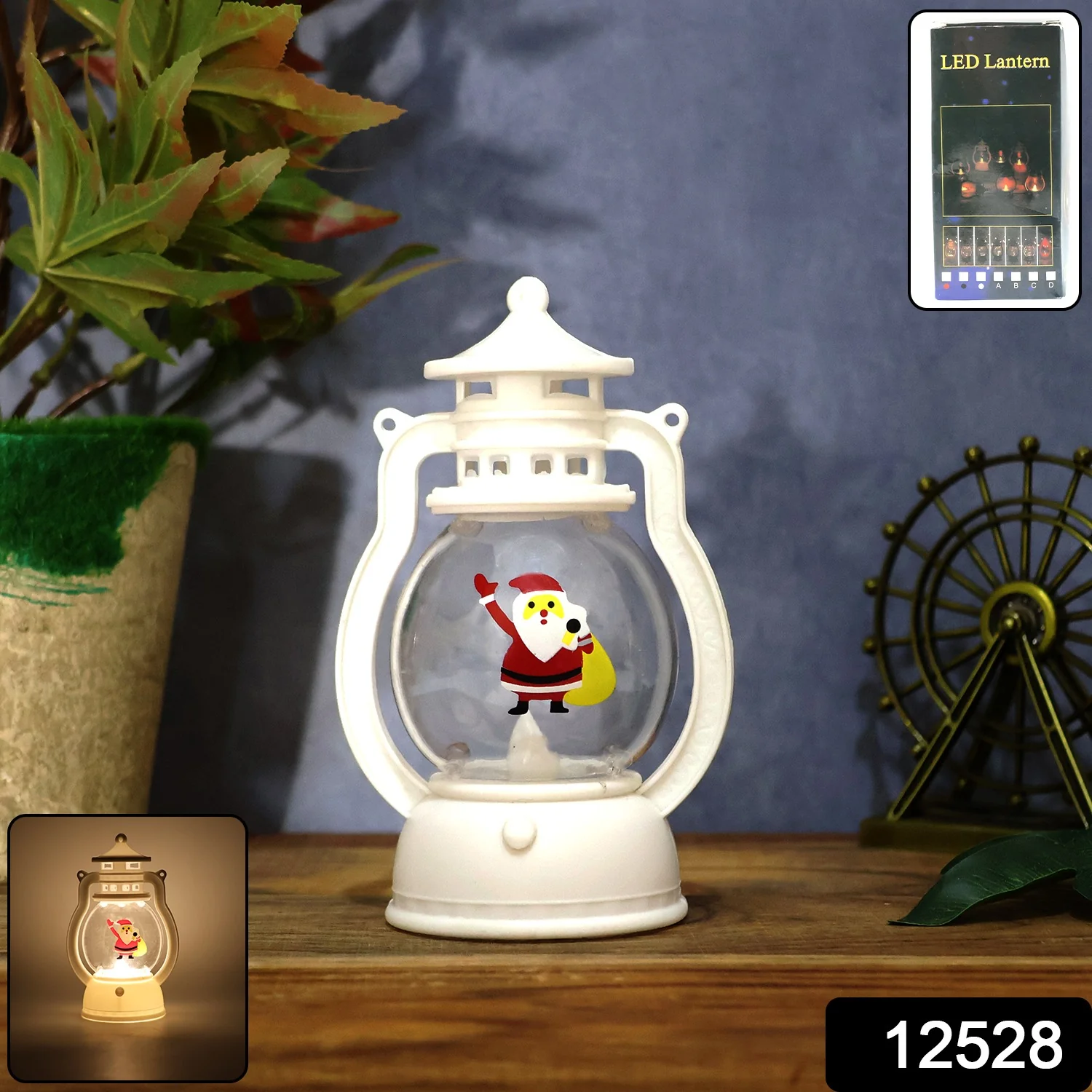 Mini LED Decorative Lantern with Santa Figurine (1 Pc) - Image 2