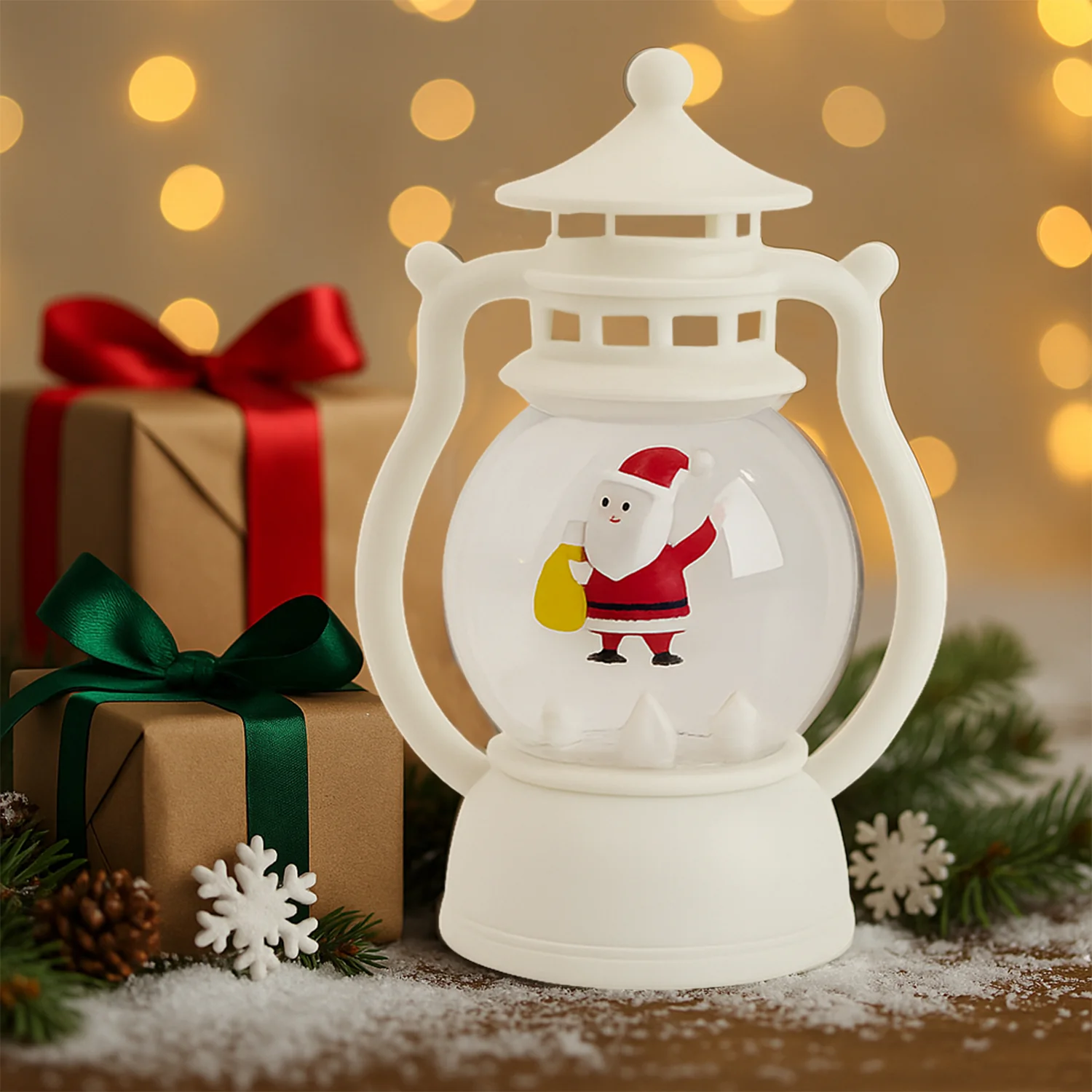 Mini LED Decorative Lantern with Santa Figurine (1 Pc) - Image 3
