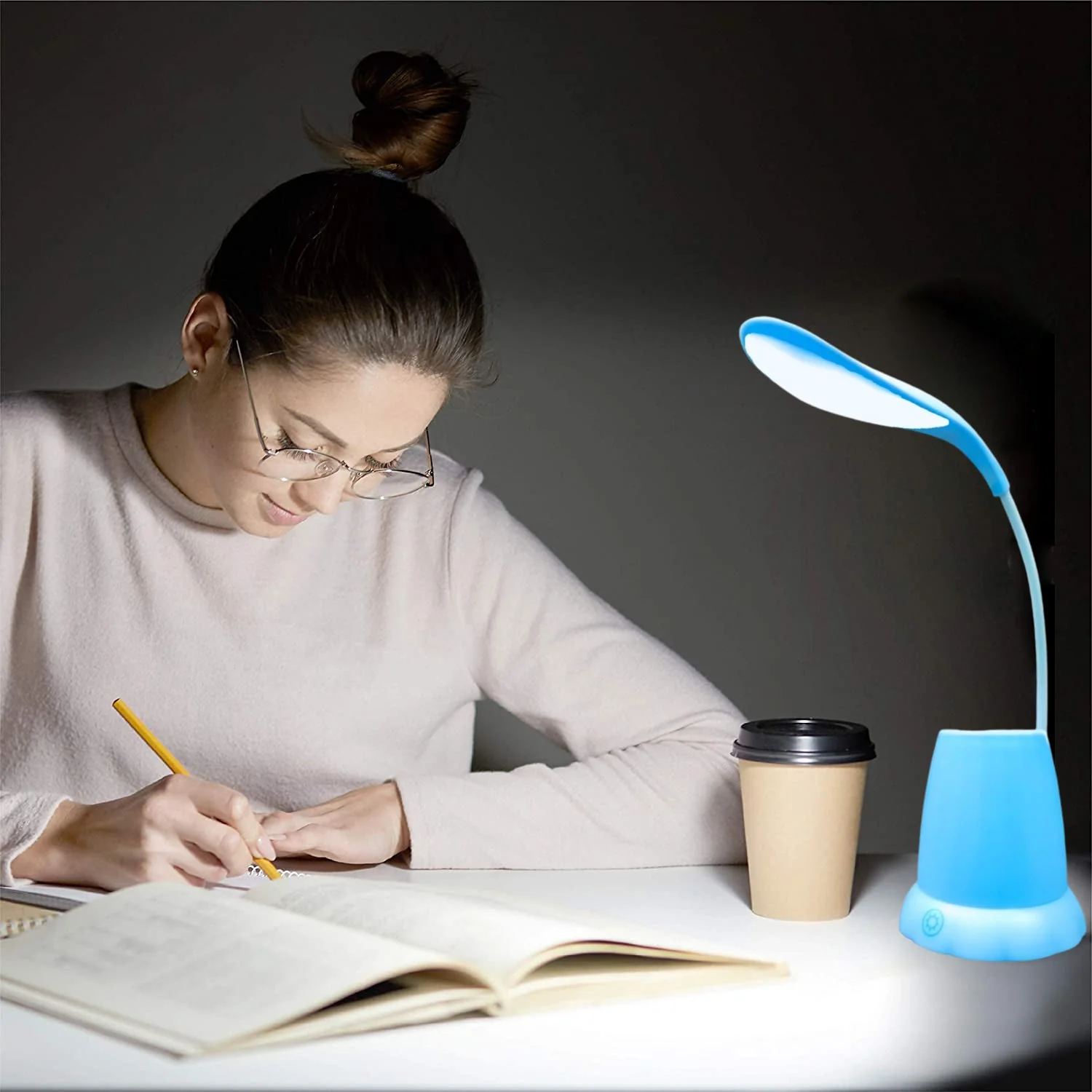 Desk Lamp with Pen Holder Table Lamp with Pencil Stand for Home Office - Image 3