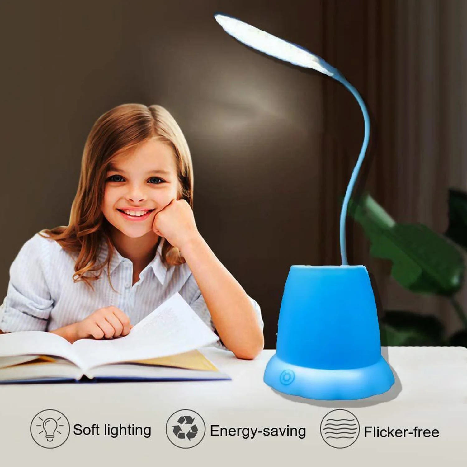 Desk Lamp with Pen Holder Table Lamp with Pencil Stand for Home Office - Image 6