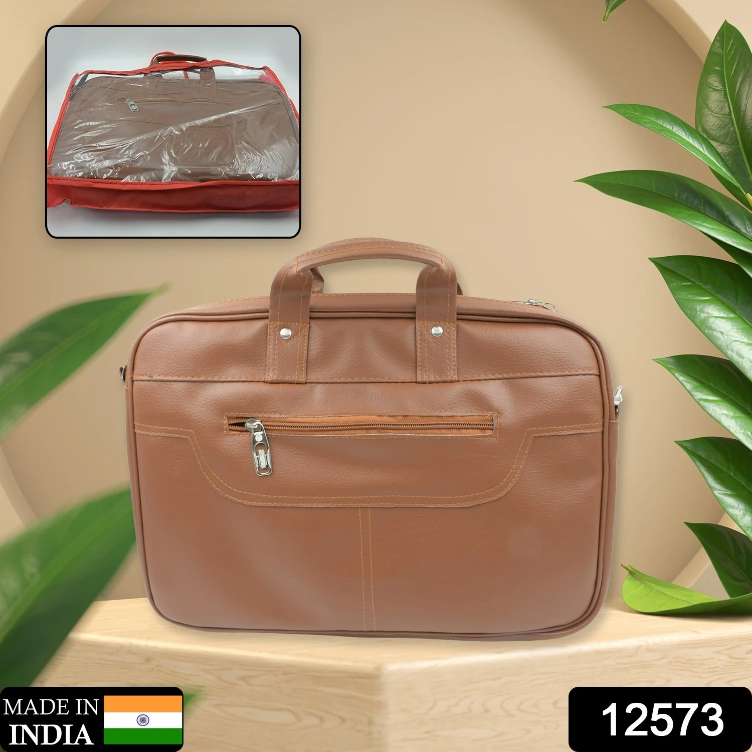 Multipurpose Bag, Shoulder Side Bag Office Laptop Faux Leather Executive Formal Laptop & MacBook Messenger / Office / Travel / Business / Shoulder / Hand / Sling Bag for Men Women with Multiple compartments - Image 2