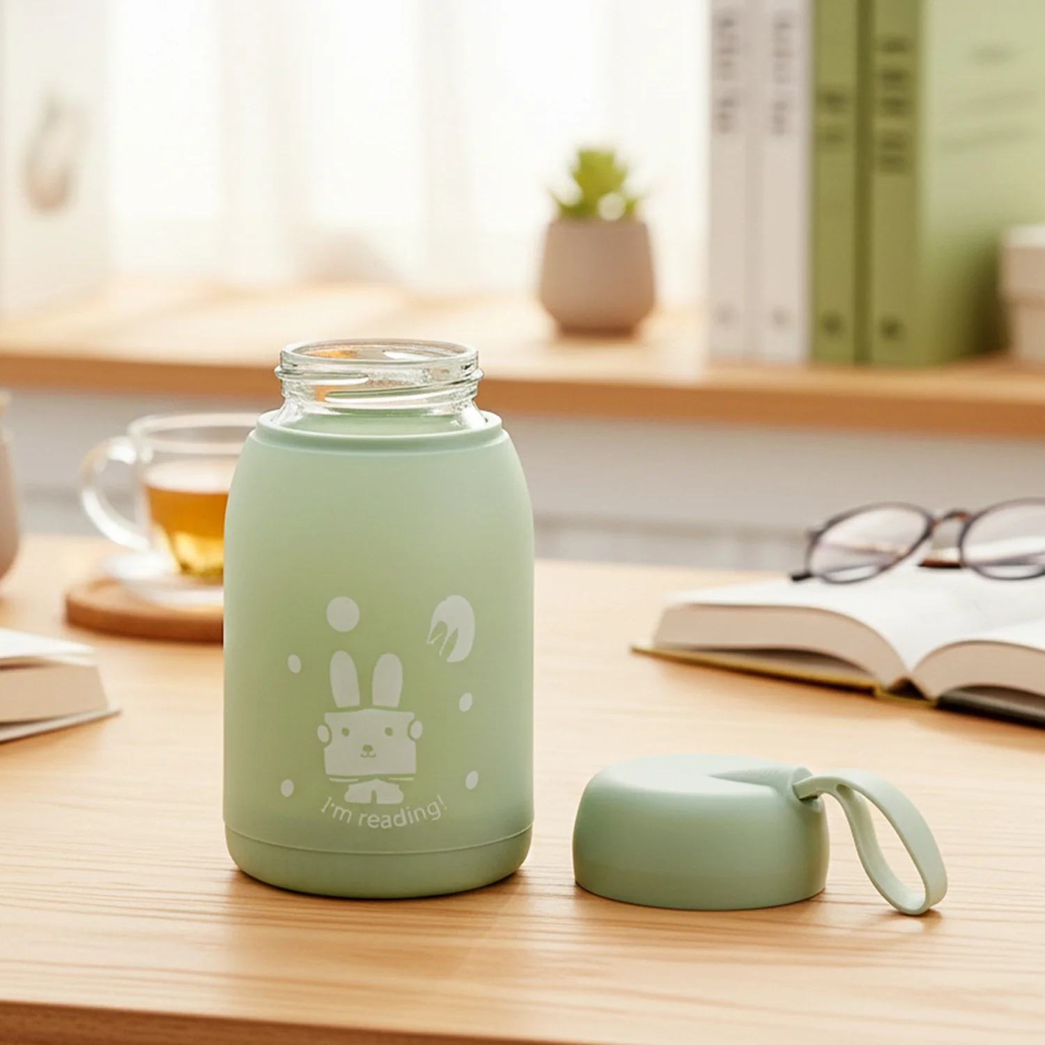 Cute Rabbit Printed Portable Insulated Water Bottle (330ML / 1 Pc) - Image 3
