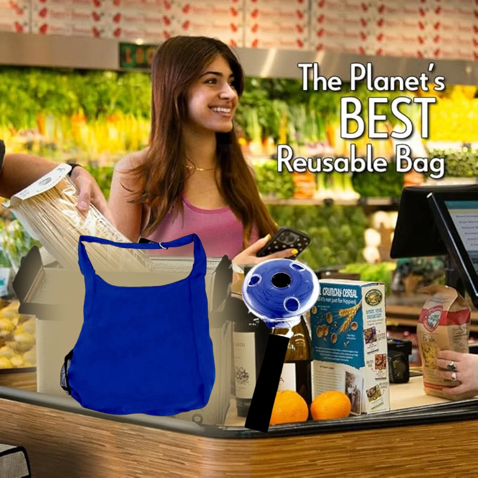 Reusable Insulated Grocery Shopping Cloth Bag Washable and Foldable - Image 2