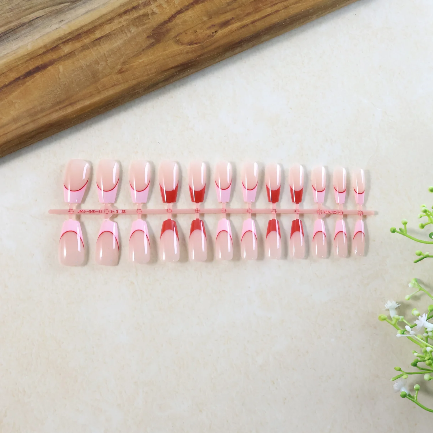 Elegant Nude Glossy Artificial Nail Tips fake nails (24 Pc Set) - Image 4