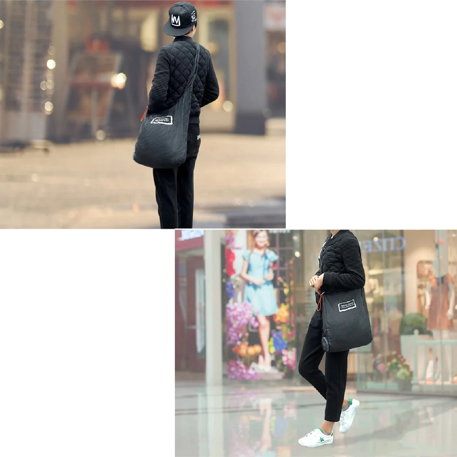Reusable Foldable Nylon Grocery Bag with Portable Case - Image 3