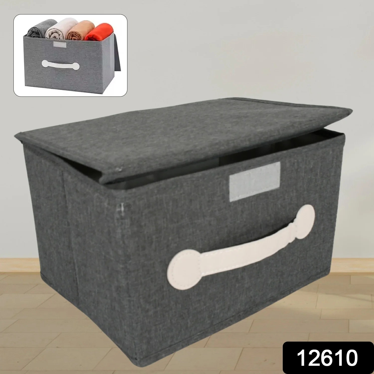 Small Foldable Storage Box With Lid And Handles(28×20×16 Cm / 1 pc) - Image 2