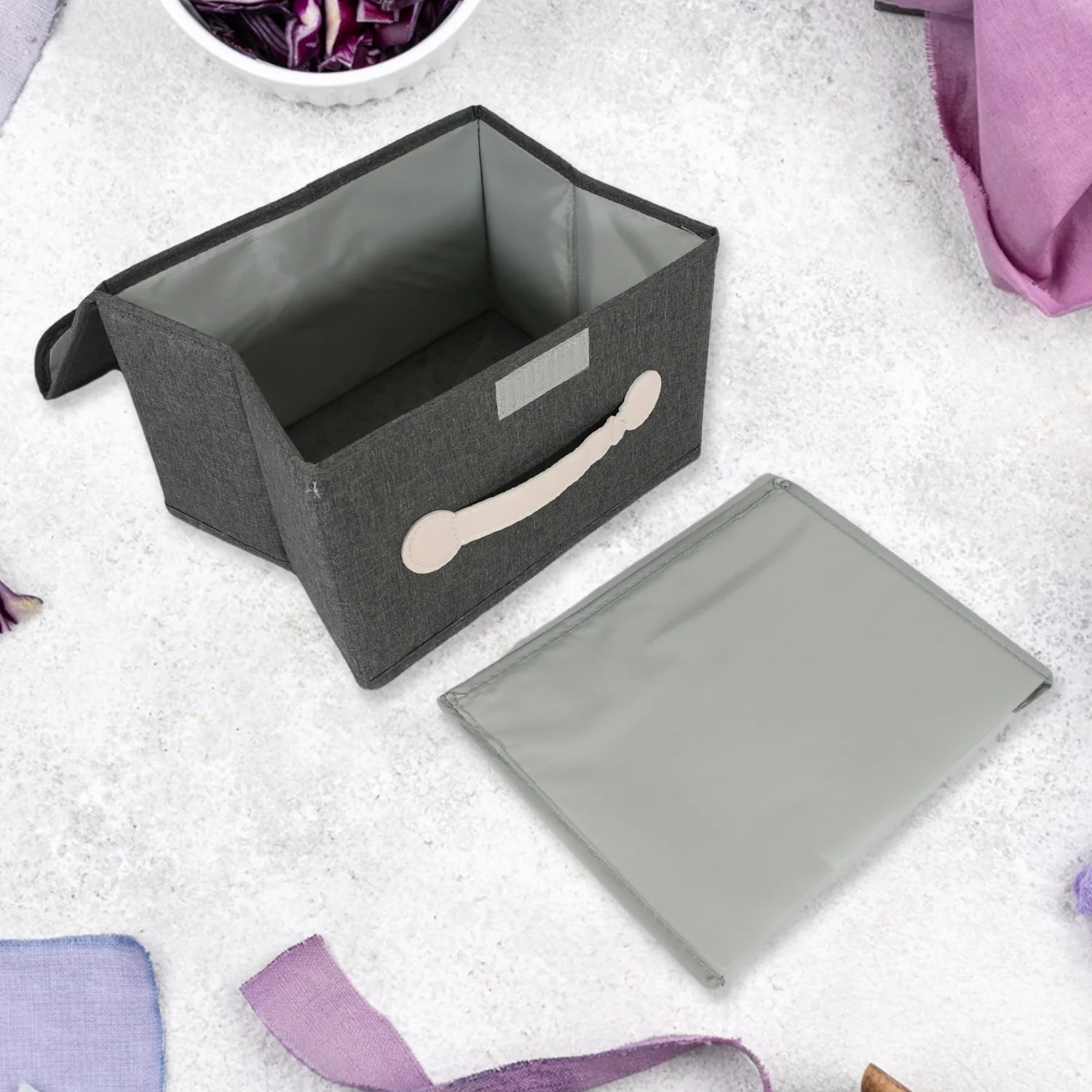 Small Foldable Storage Box With Lid And Handles(28×20×16 Cm / 1 pc) - Image 3