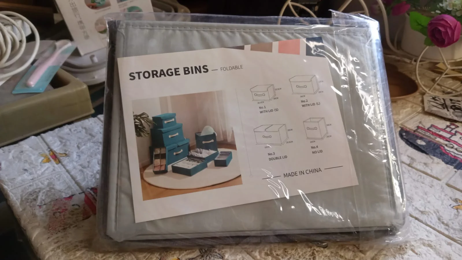 Small Foldable Storage Box With Lid And Handles(28×20×16 Cm / 1 pc) - Image 7