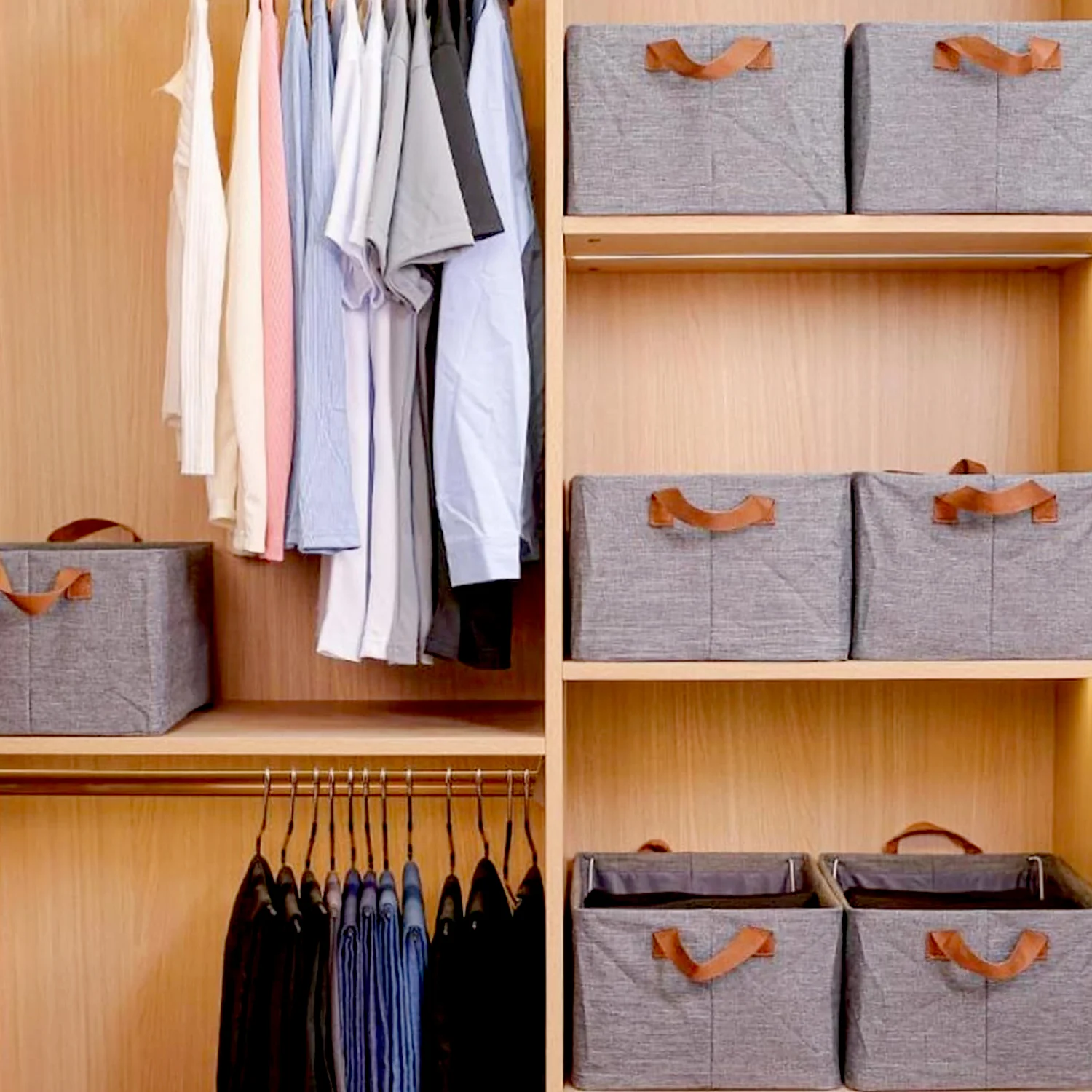 Foldable Storage Box Handles Cotton Linen Organizer for Nursery  45 cm - Image 5