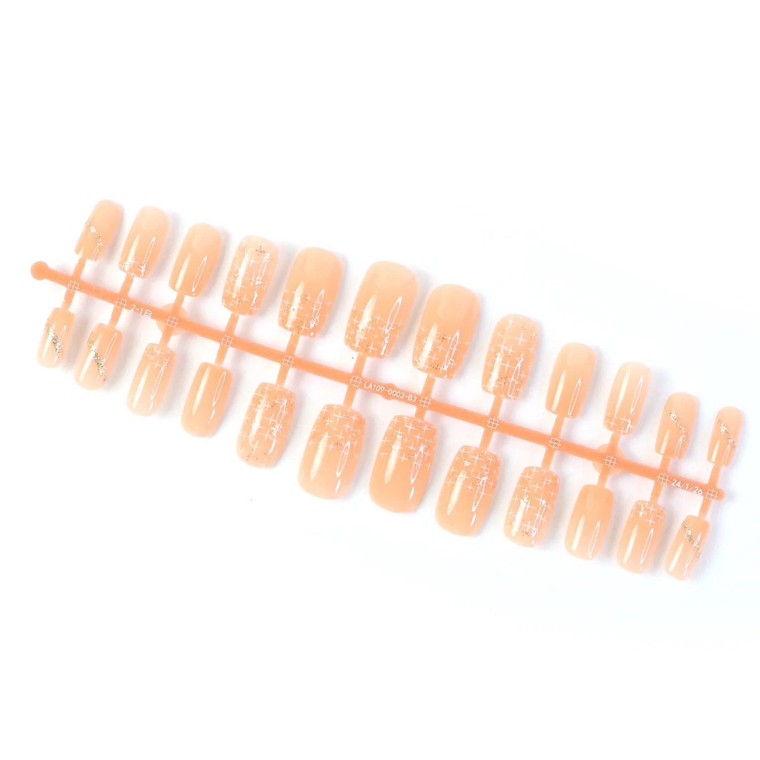 Elegant Nude Glossy Artificial Nail Tips fake nails (24 Pc Set) - Image 5