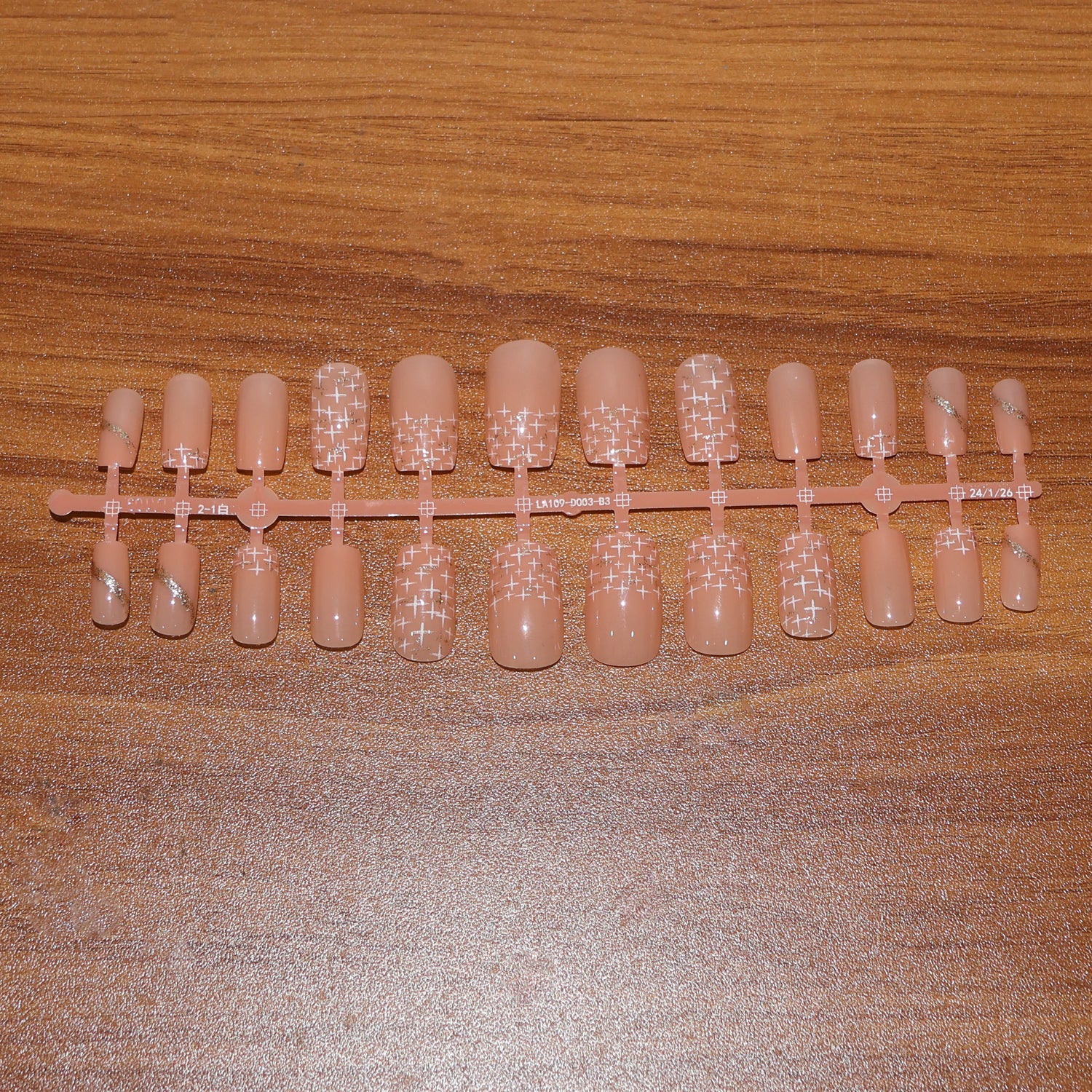 Elegant Nude Glossy Artificial Nail Tips fake nails (24 Pc Set) - Image 7