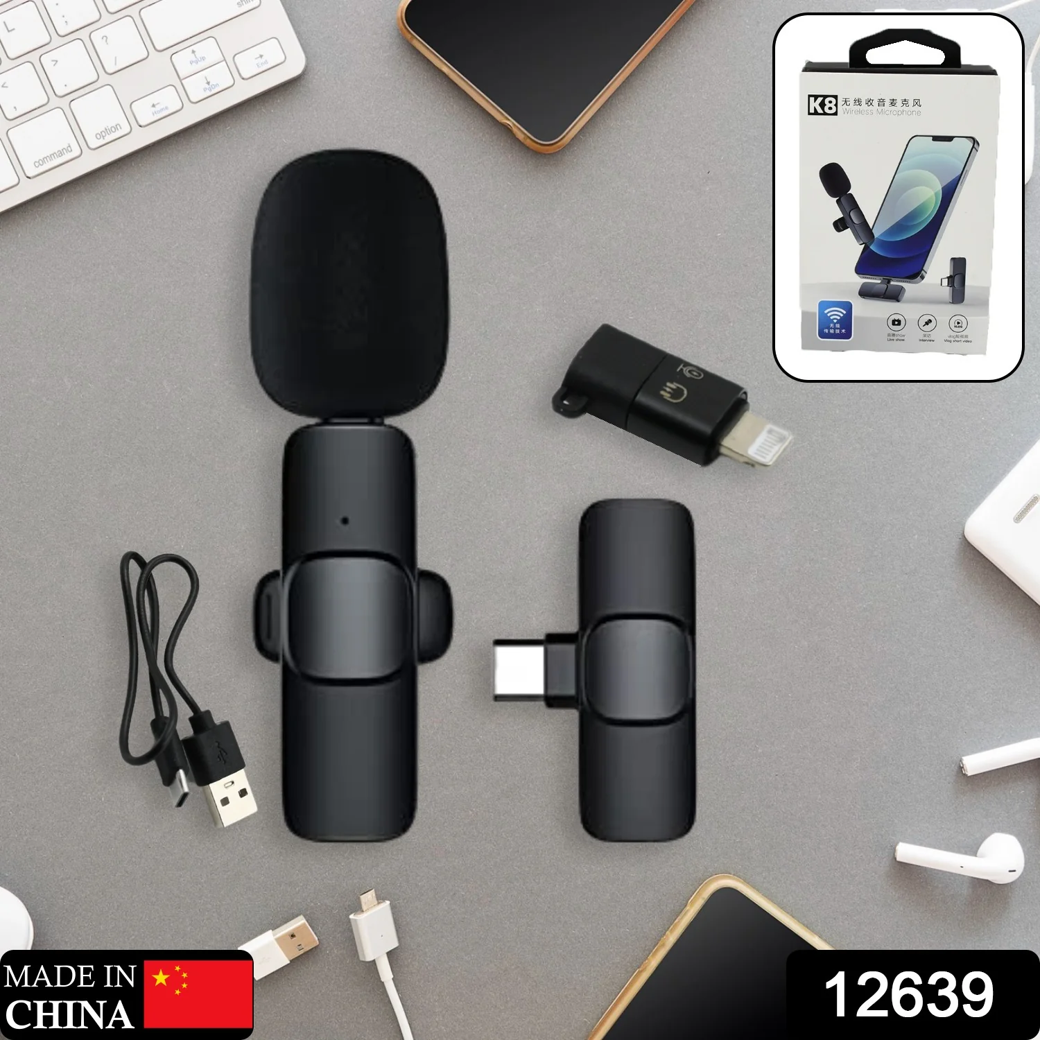 Intelligent Noise Cancelling Live Streaming Clip on Microphone for Type-C & for iPhone - Image 2