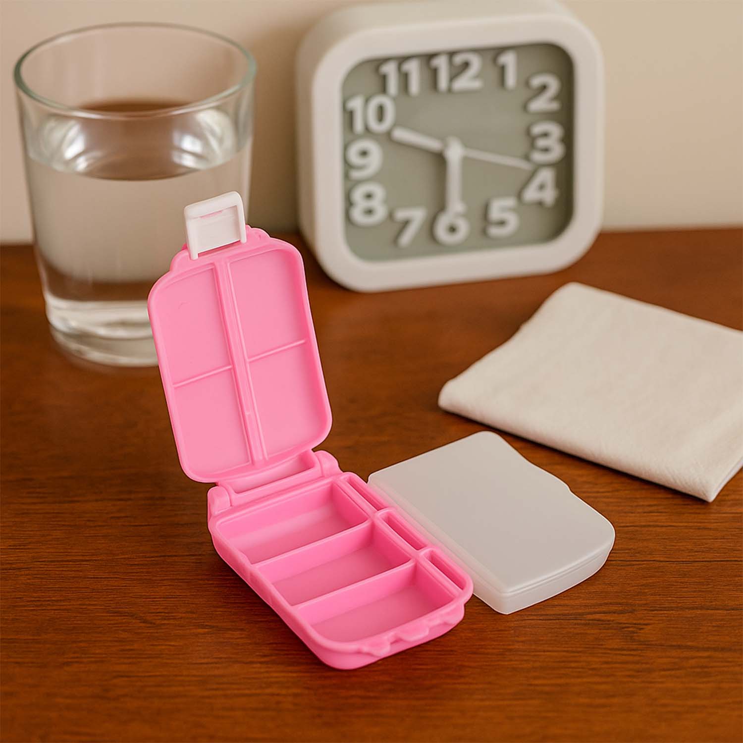 Portable Pink Dual-Sided Pill Organizer Box (1 Pc) - Image 7