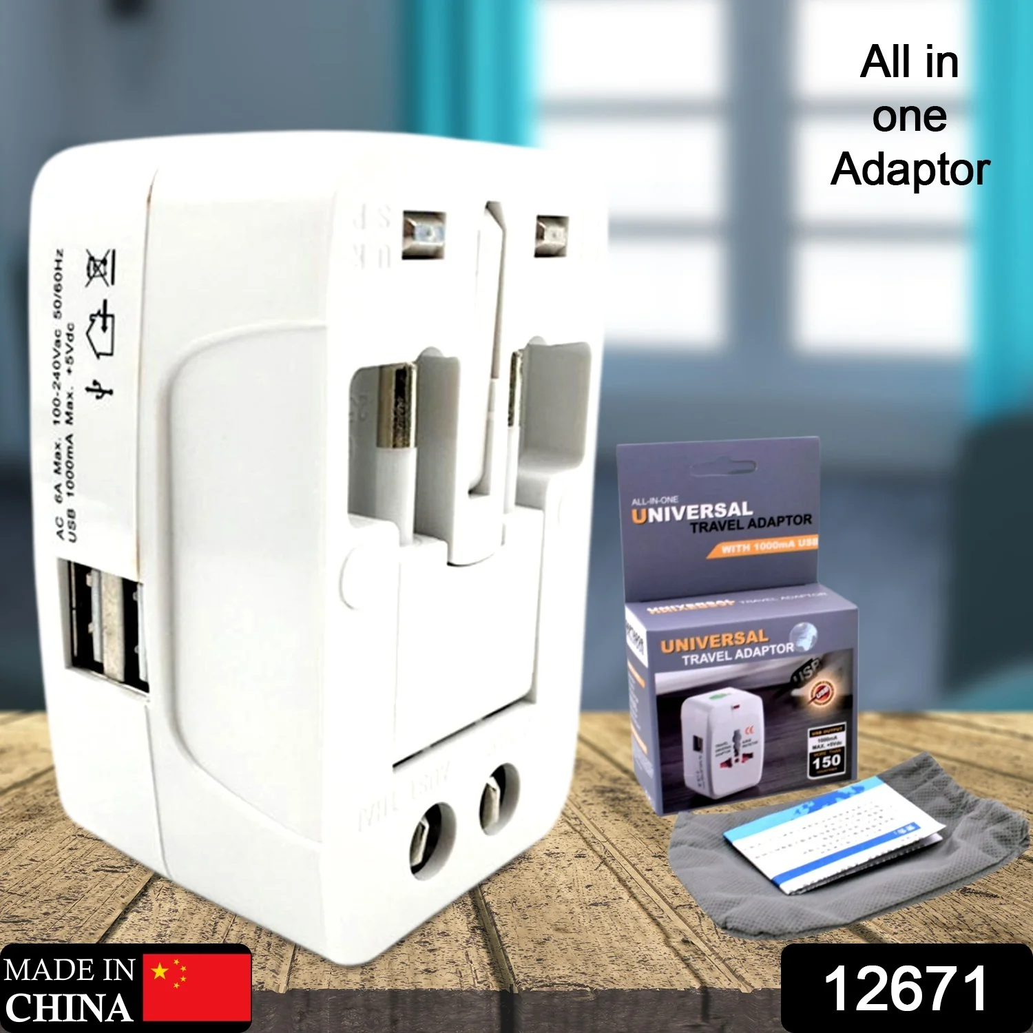 All-in-One Universal Worldwide Travelling AC Adaptor Plug (1 Pc) - Image 2