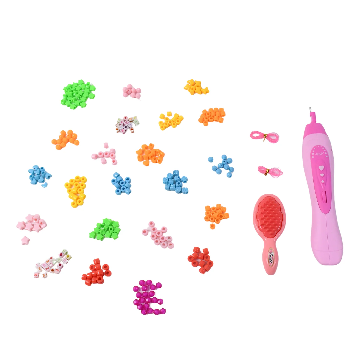 Hair Styling Clasp Clips Twisting Stringing Beads Kit for Girls, Portable Hair Braider Machine,Hairstyle Braid Kit DIY Hair Styling Tool with Comb, Rubber, Button Beads and Beads (85 Pcs Set), Hair accessories - Image 5