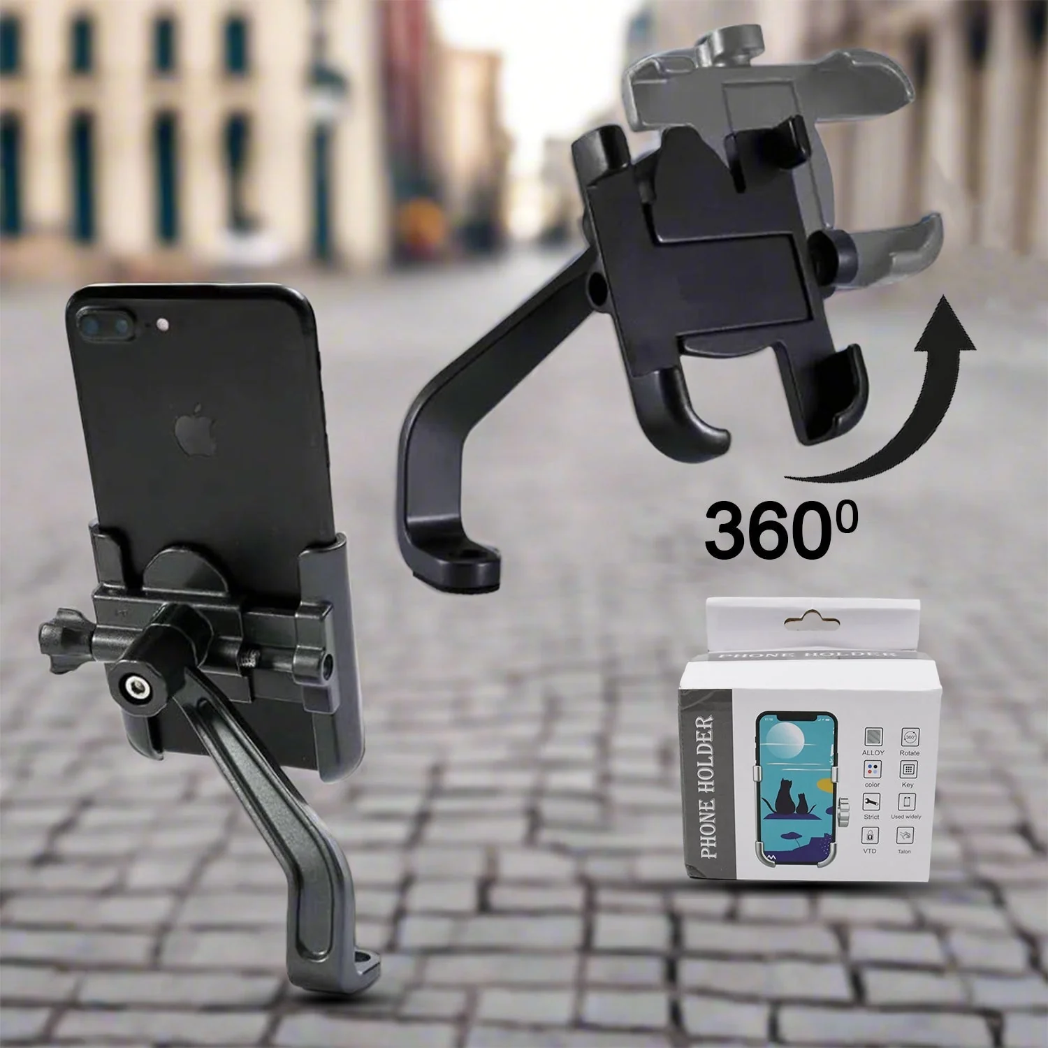 Full Metal Body Bike & Scooty 360 Degree Rotating Mobile Holder Stand (1 Pc) - Image 3