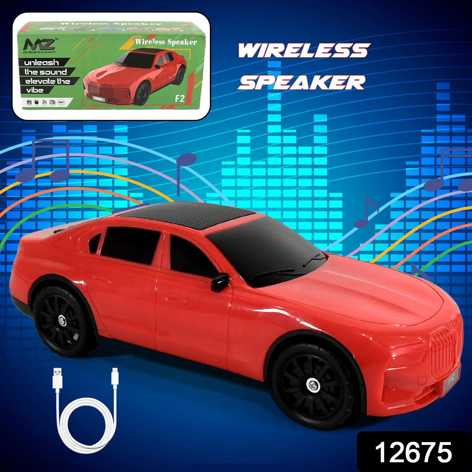 Wireless Bluetooth Speaker Portable Car Shape Music Speaker Support Bluetooth - Image 2