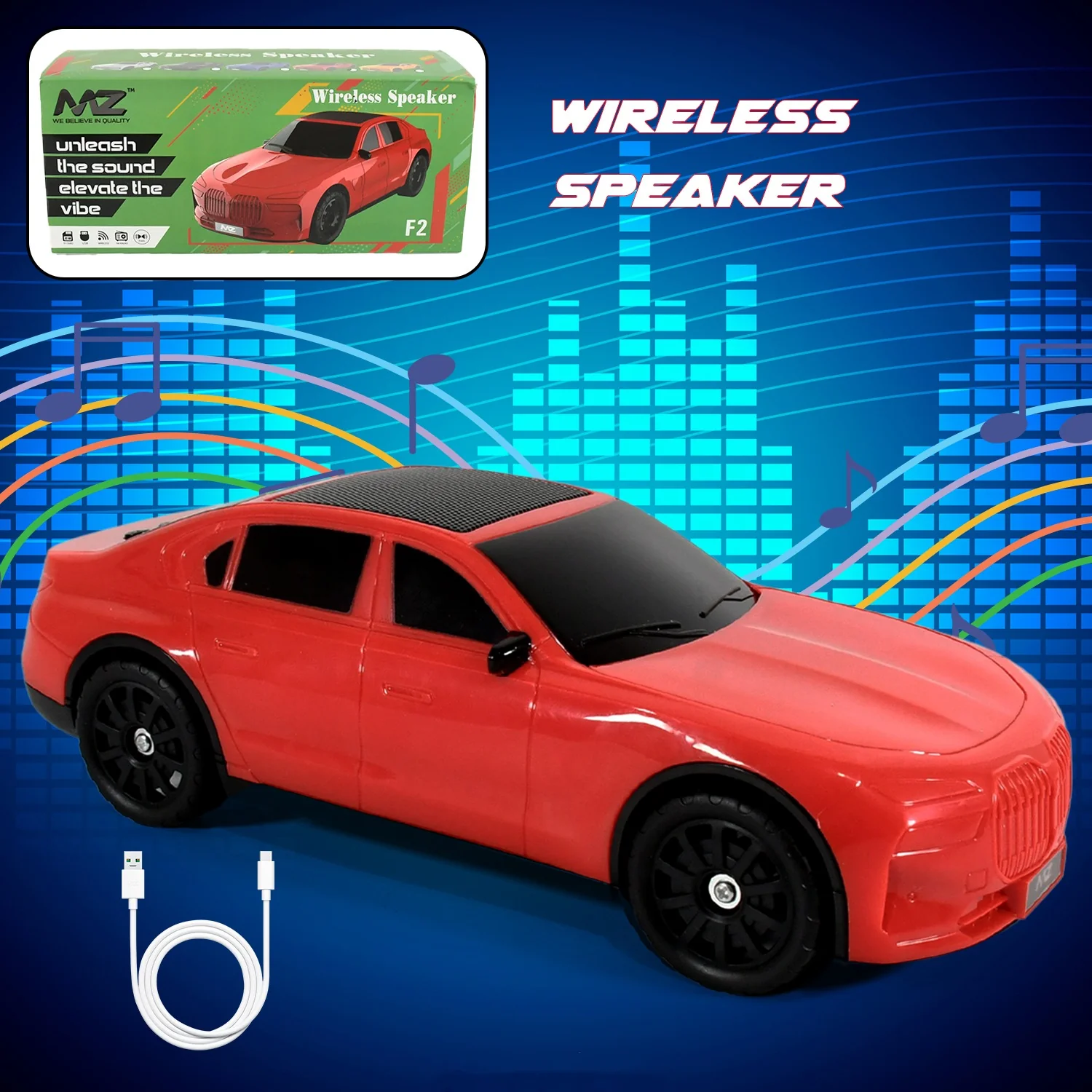 Wireless Bluetooth Speaker Portable Car Shape Music Speaker Support Bluetooth - Image 4