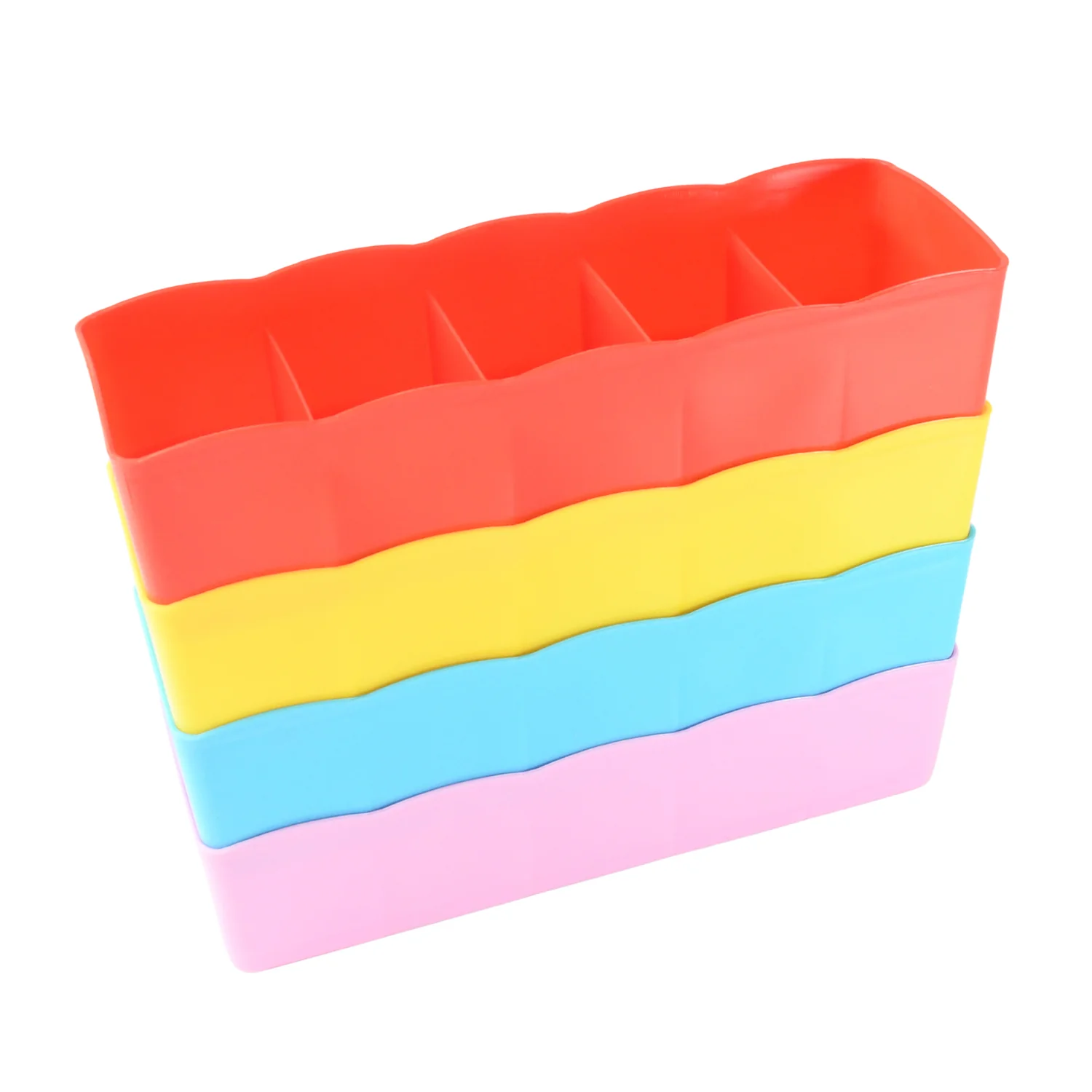 Desktop Storage Organizer Box Set - 5 Grid Compartments (4-Piece) - Image 3