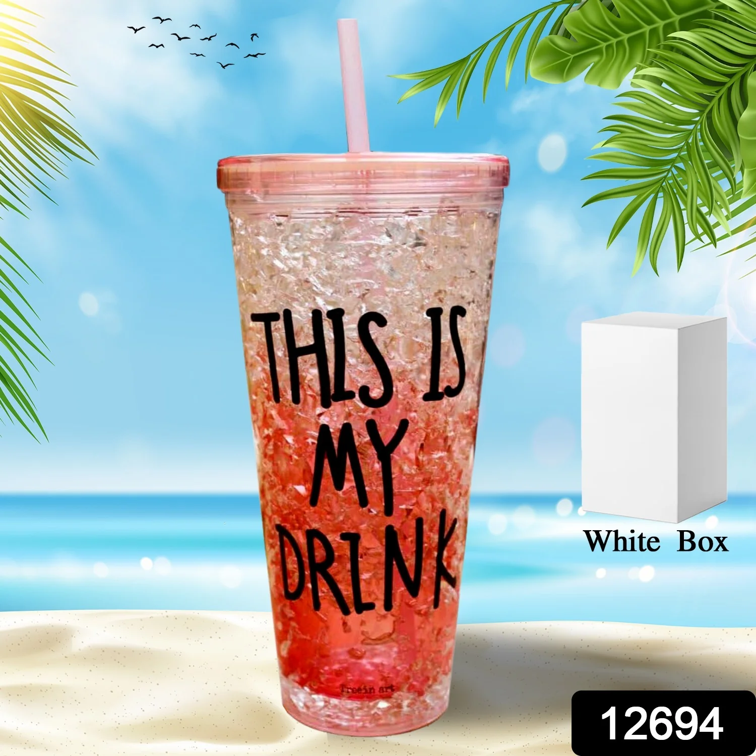 Plastic Creative Cold Drink Cup,  Double Wall Plastic Drinking Sport Bottle - Image 2