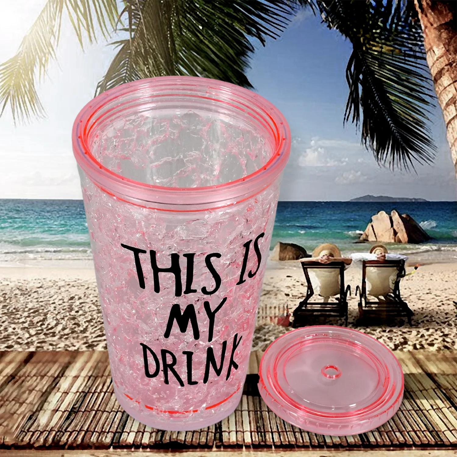Plastic Creative Cold Drink Cup,  Double Wall Plastic Drinking Sport Bottle - Image 6