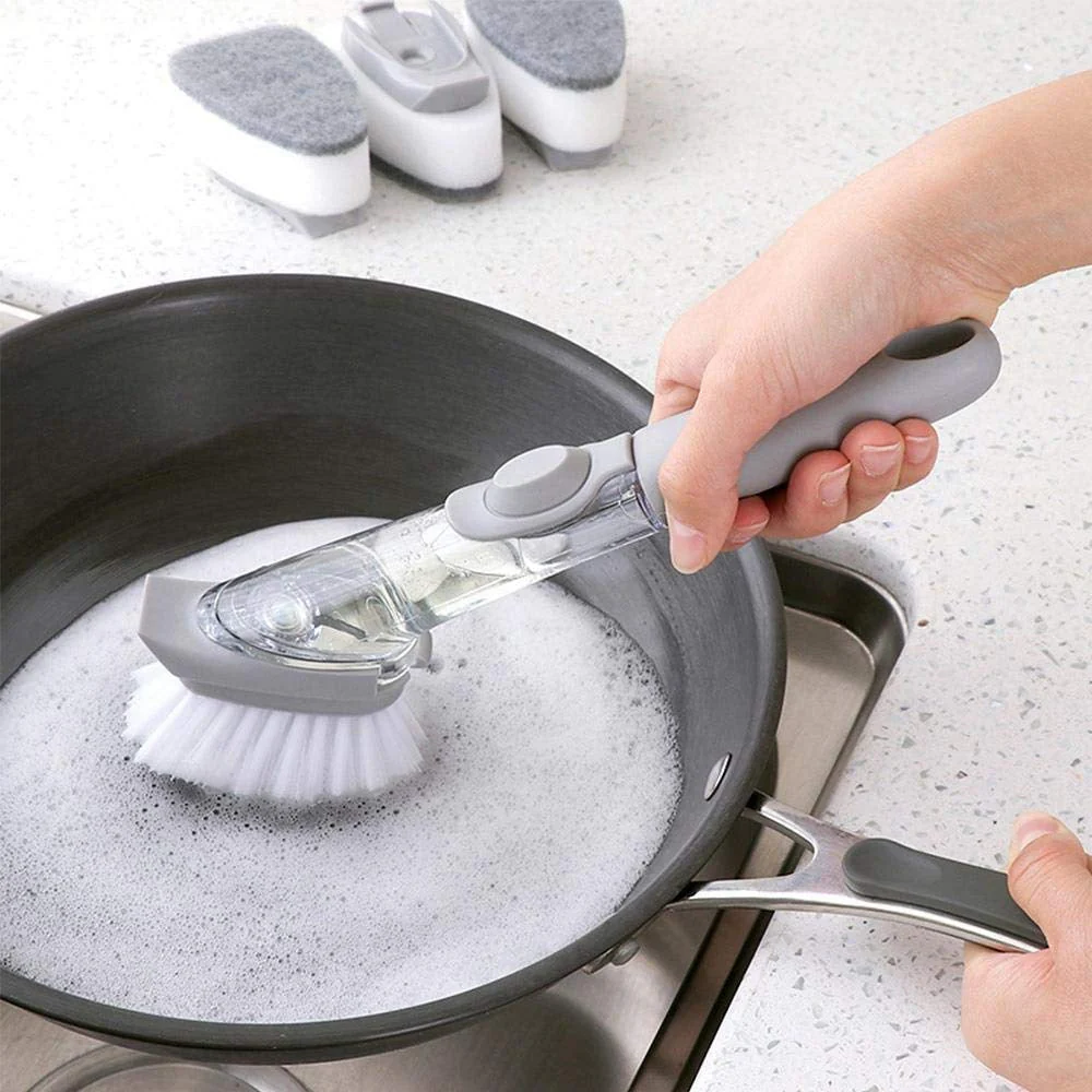 Automatic Liquid Dispenser Dish Clean Brush Scrubber - Image 5