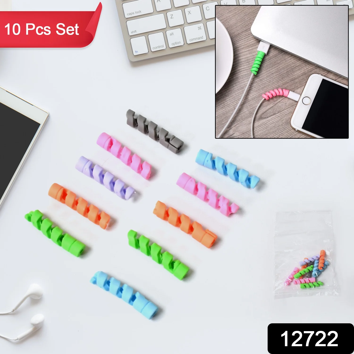 Spiral Charger Cable Protector for All Universal Cable (Pack of 10) - Image 2