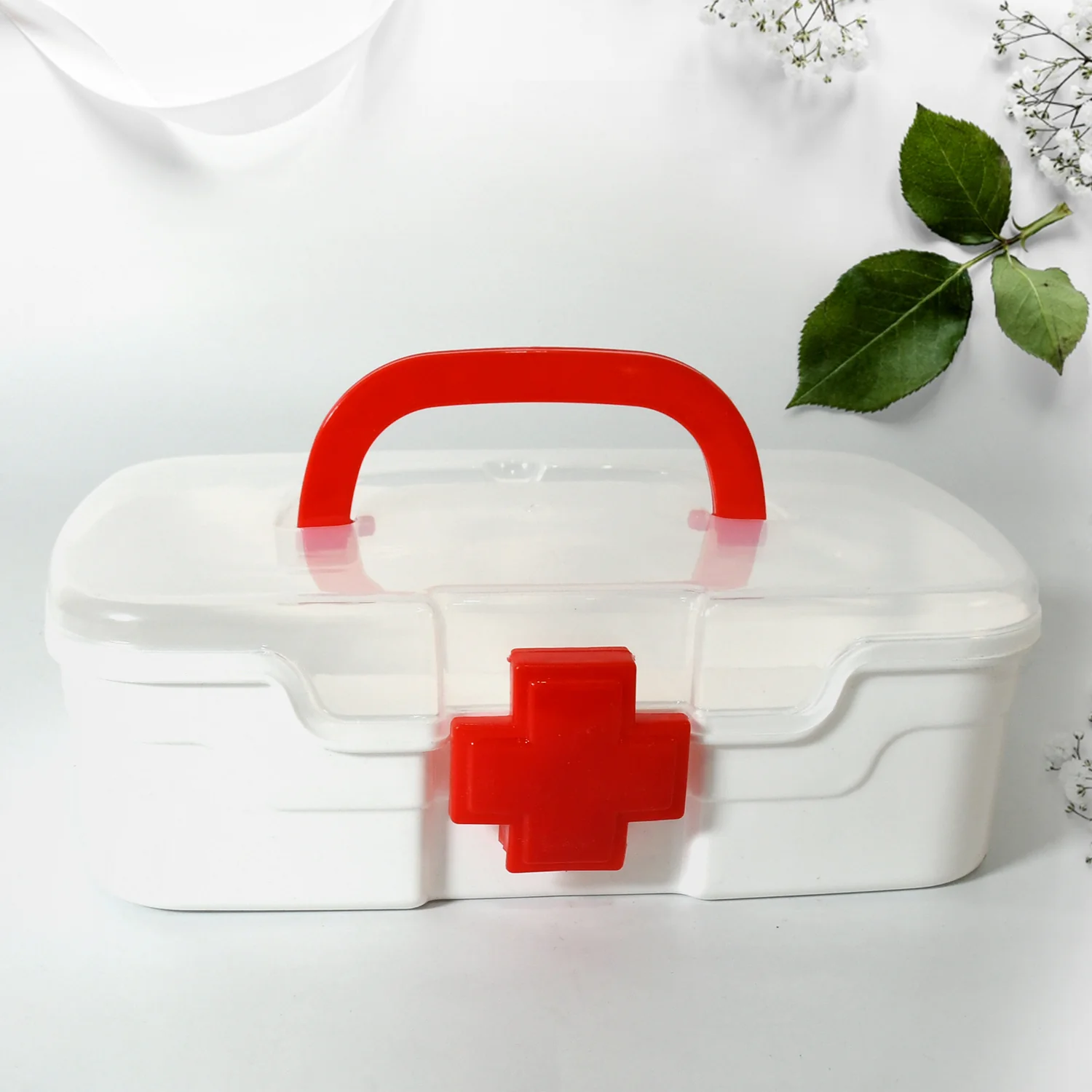 Portable Medical Storage Box with Handle & Transparent Lid (1 Pc) - Image 3