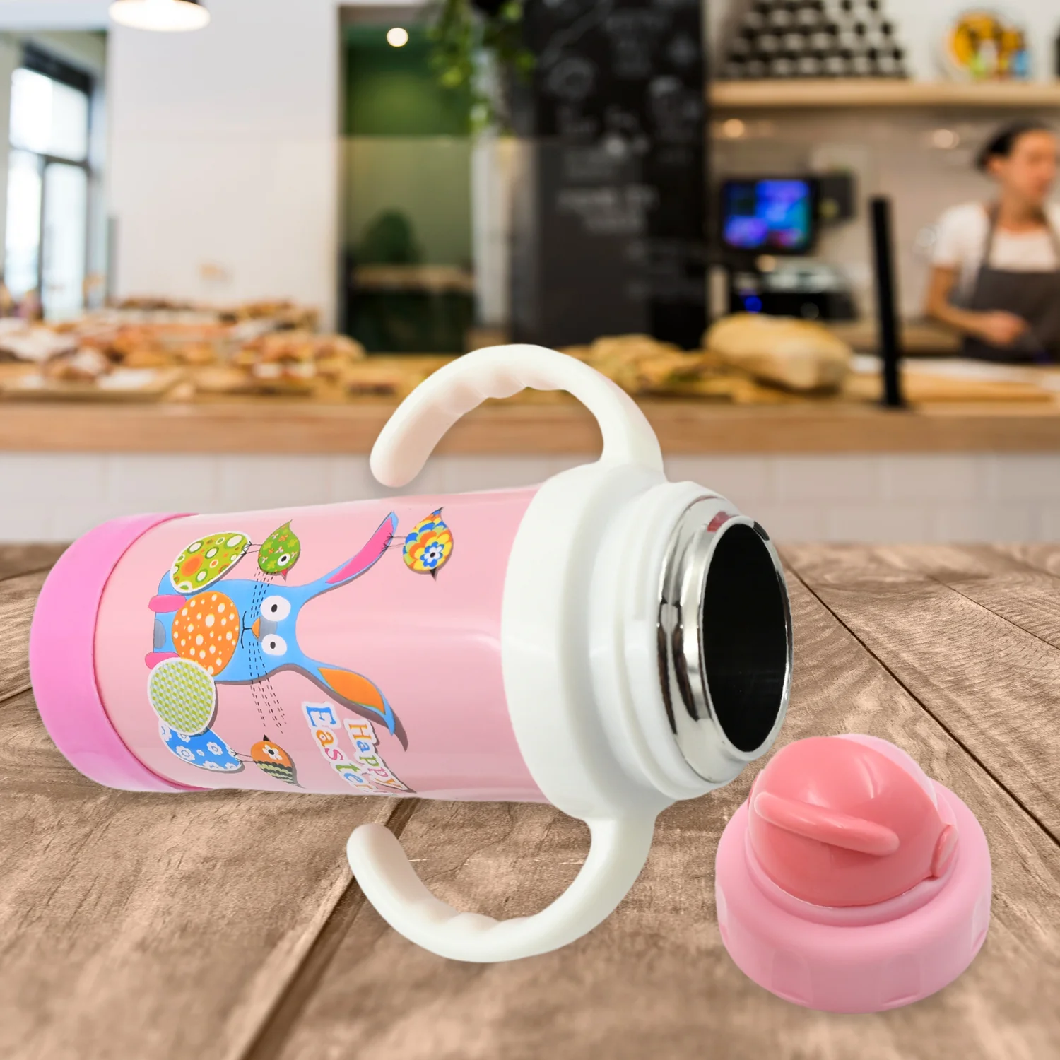 Stainless Steel Water Bottle With Handle & Straw Leak Proof, Rust Proof, Hot & Cold Drinks, Gym Sipper BPA Free Food Grade Quality, Steel fridge Bottle For office / Gym / School (350 Ml) - Image 3