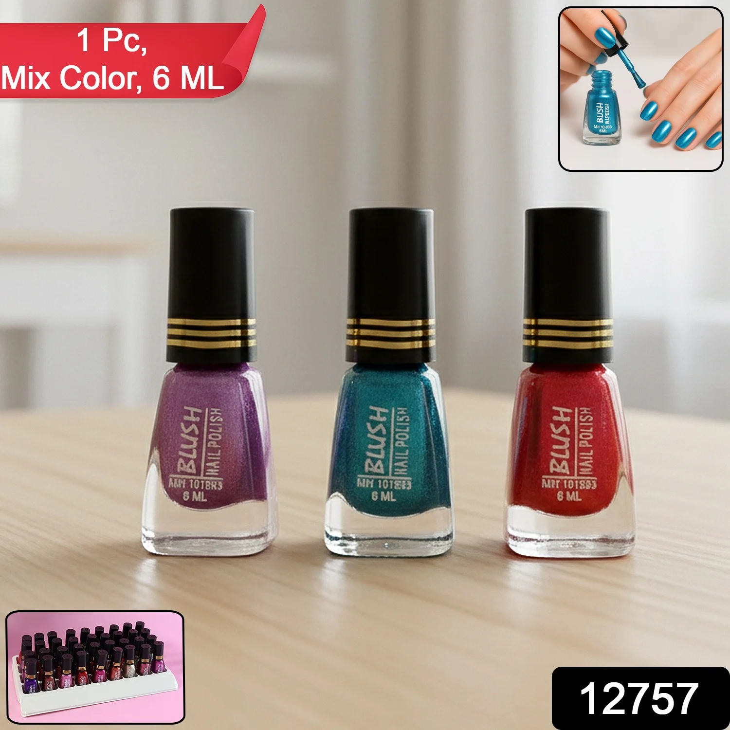 Blush Metallic Mini Nail Polish (Mix Color / 6 ML / 1 Pc) - Image 2