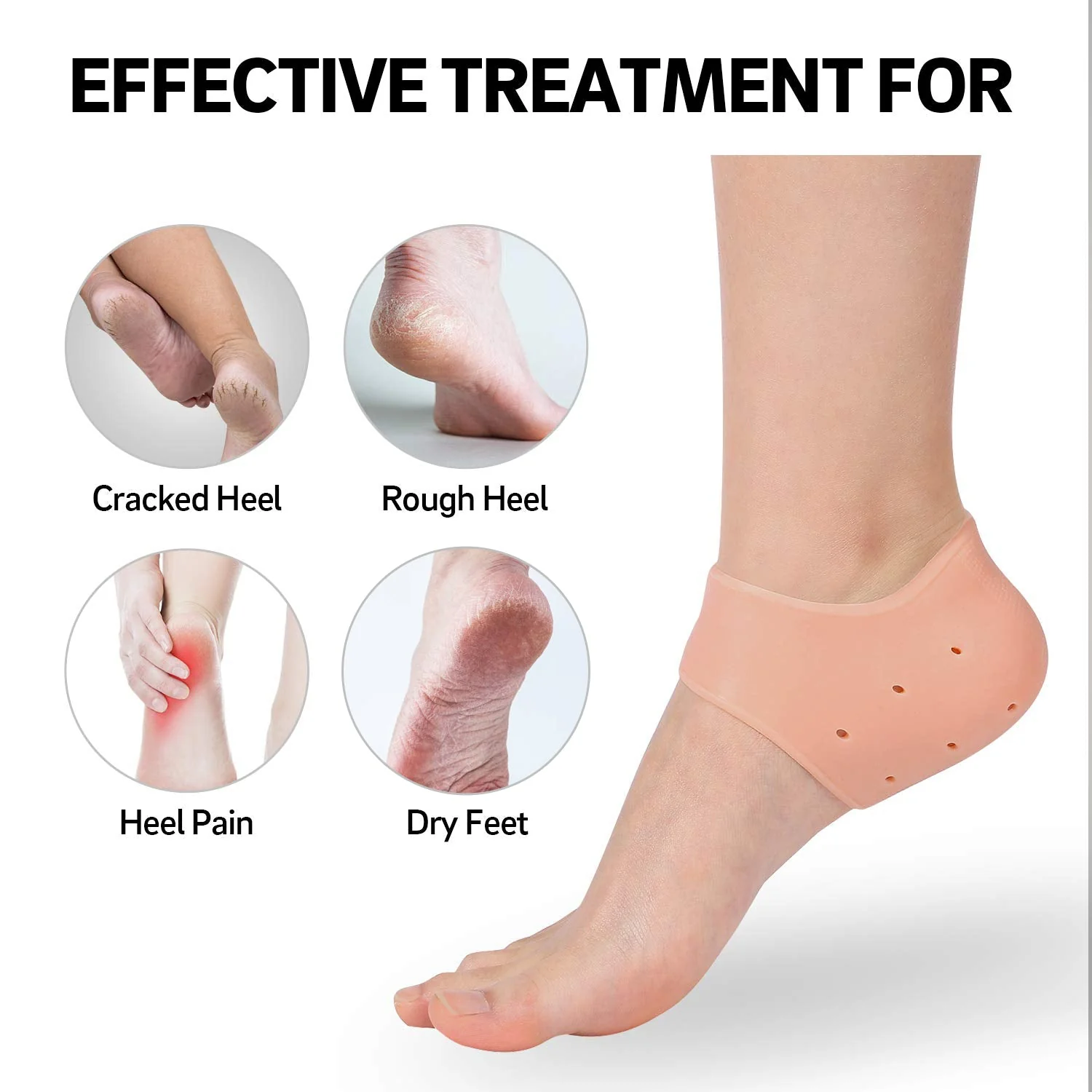 Anti Crack Silicon Gel Heel Moisturizing Socks for Foot Care Men Women (Loose Pack) - Image 2
