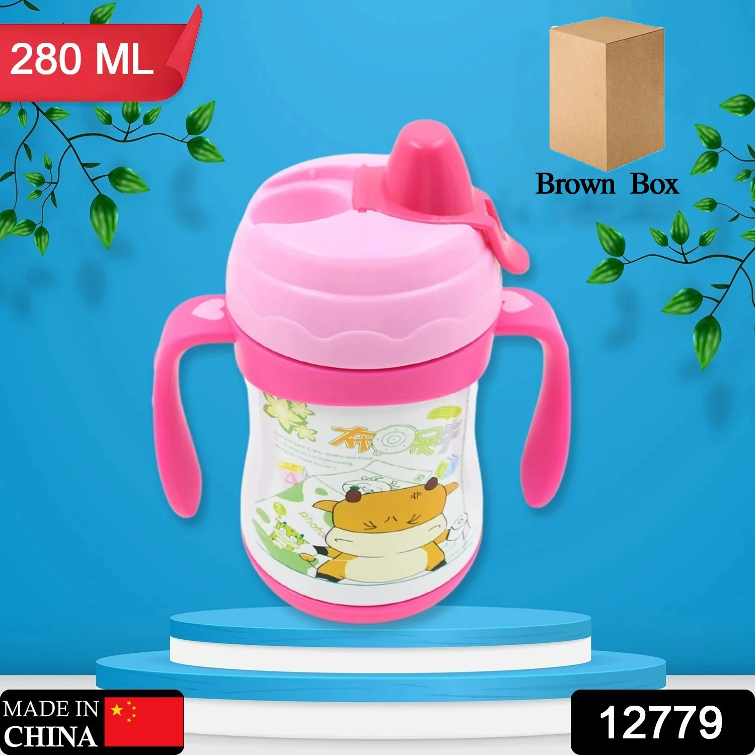 Vacuum Stainless Steel Water Bottle With Carry Handle & Straw Fridge Water Bottle Double Wall, Leak Proof, Rust Proof, Cold & Hot | Leak Proof | Office Bottle | Gym | Home | Kitchen | Hiking | Trekking | Travel Bottle, Tumbler (280 ML) - Image 2