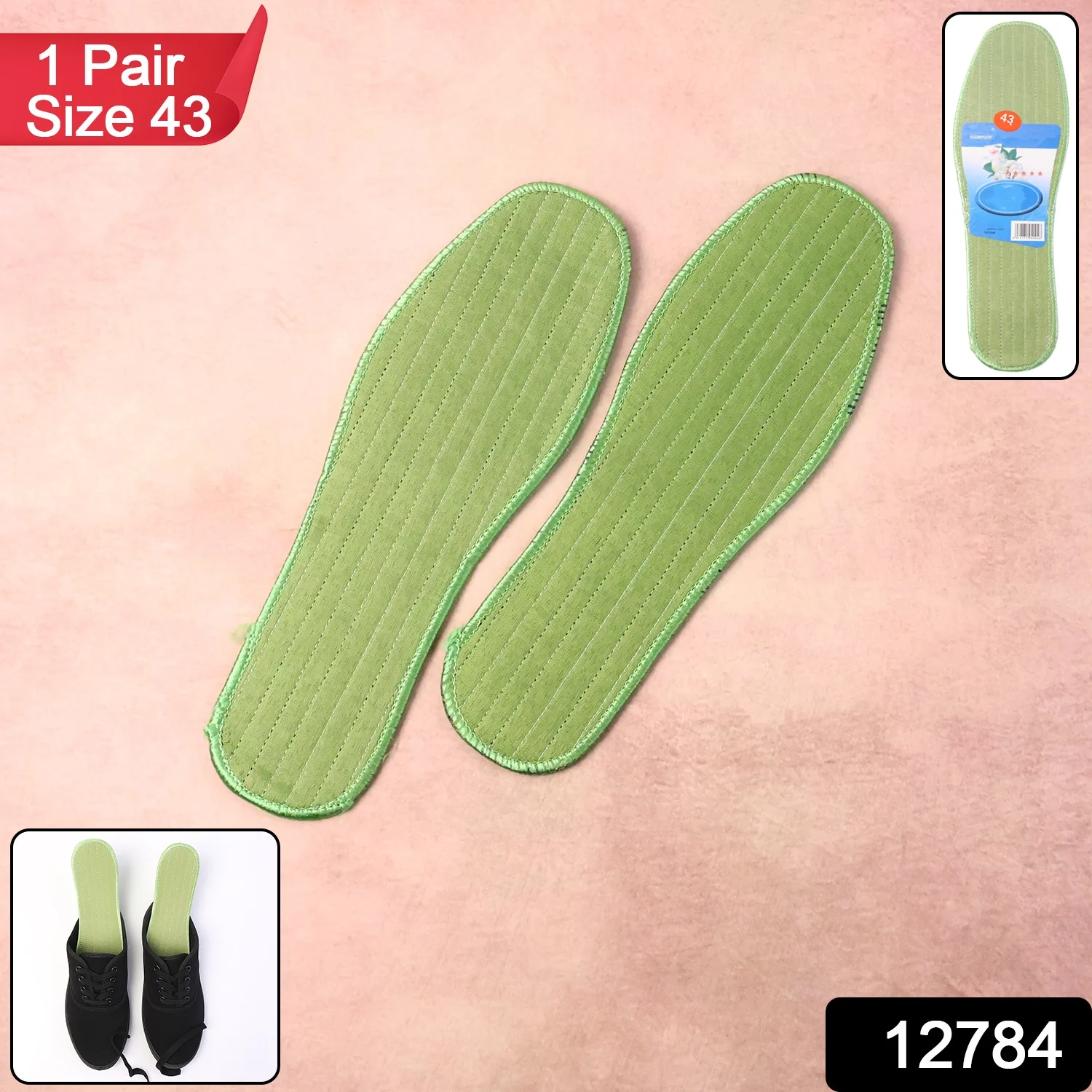 Premium Comfort Shoe Insoles for Daily Foot Support Size 43 (1 Pair / Mix Design) - Image 2