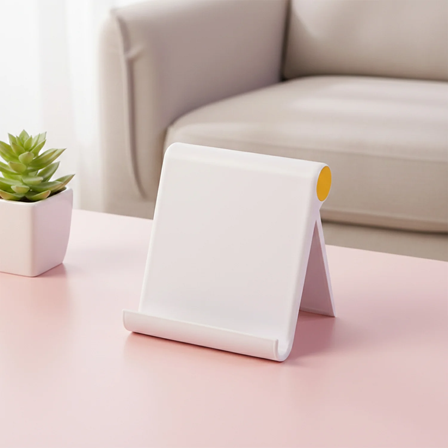 Plastic Foldable Desktop Mobile Stand (1 Pc / White) - Image 6