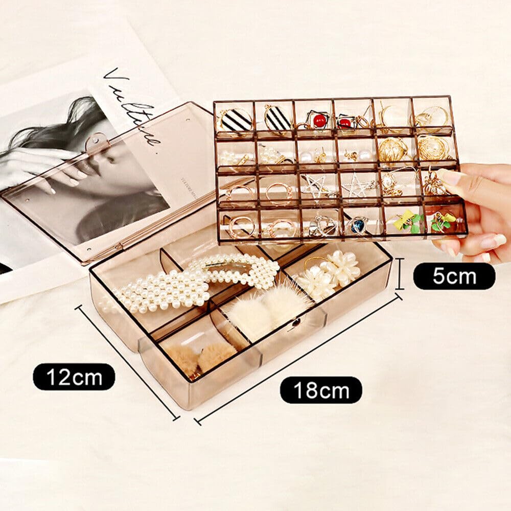 2-Layer Acrylic Jewelry Storage Box with 30 Compartment Dustproof Organizer - Image 6