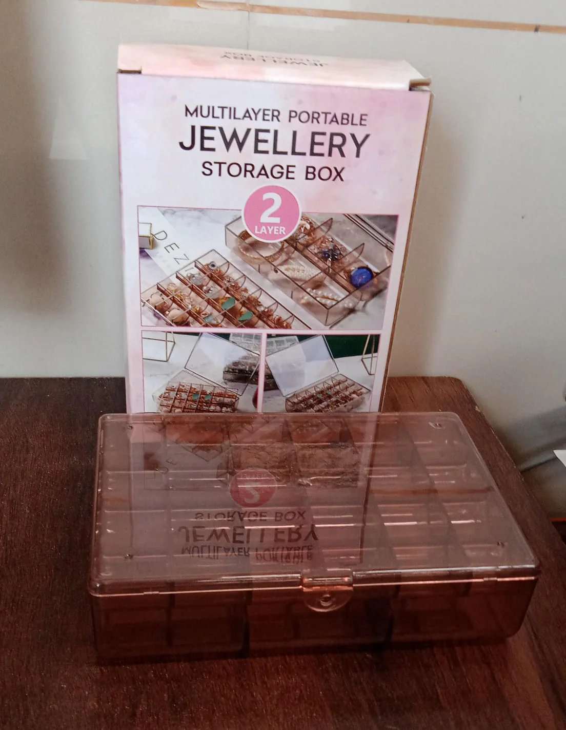 2-Layer Acrylic Jewelry Storage Box with 30 Compartment Dustproof Organizer - Image 8