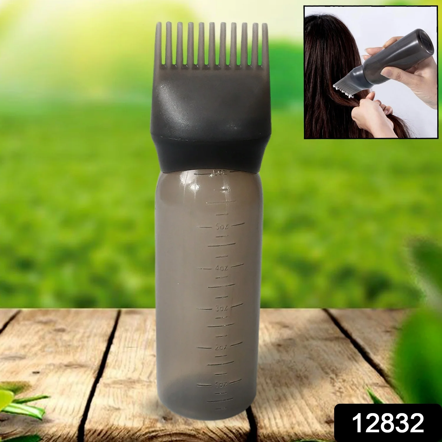 Comb Applicator Bottle, Hair Oil Applicator Bottle for Hair Dye Bottle Applicator Brush with Graduated Scale, Professional Brush Applicator Comb Hairdressing Coloring Styling Tool (1 Pc), Hair accessories - Image 2