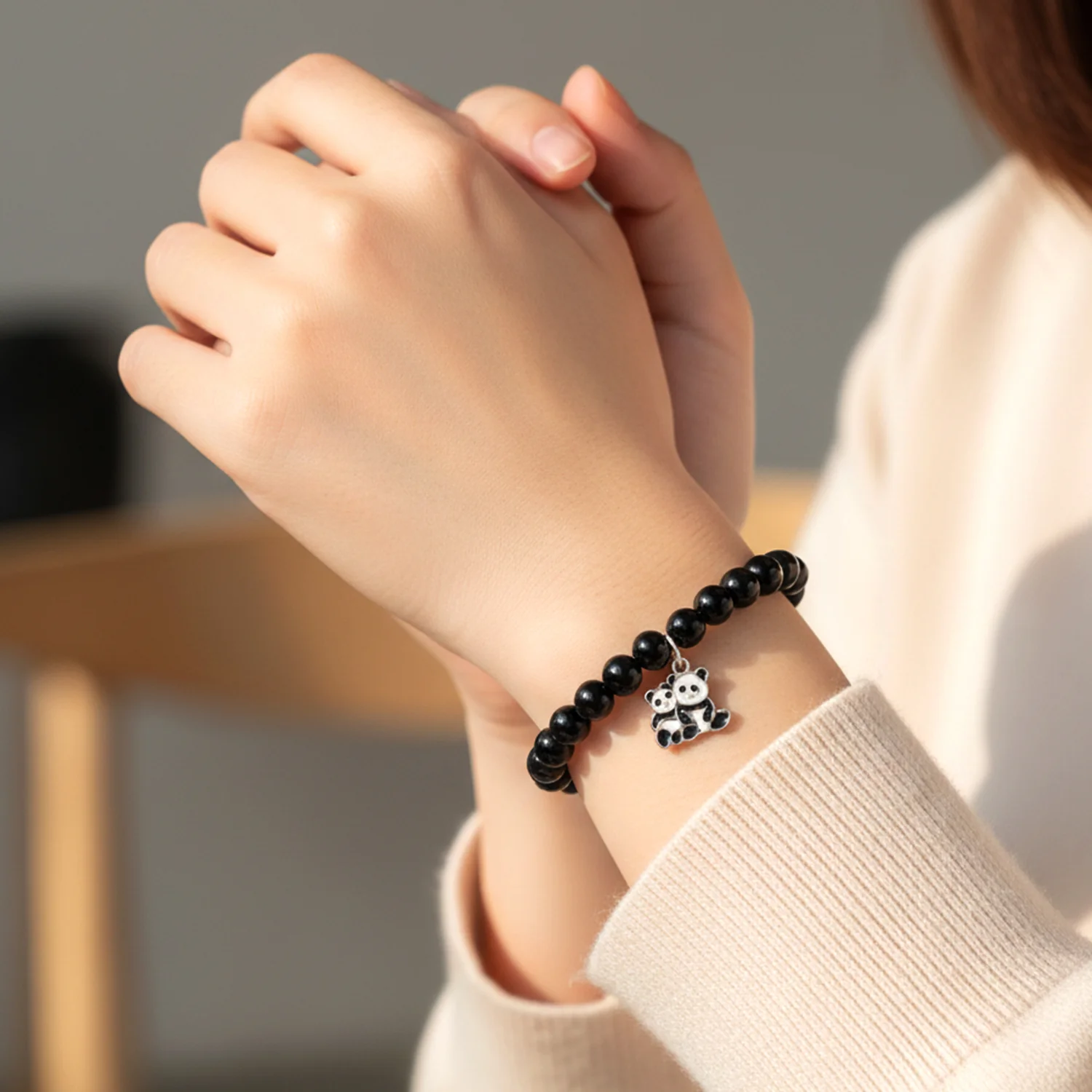 Premium Multicolor Pastel Bead Stretch Bracelet (1 Pc) - Image 5