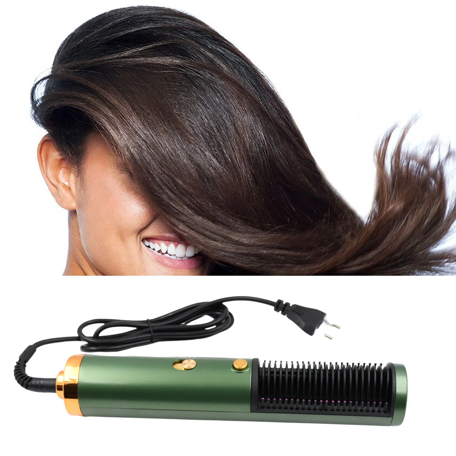 Hair Straightener Comb, Anti Scald Hot Comb Negative Ion Hair Straightener Brush Straightener 3 Gear Constant Temperature for Quick and Professional Hair Salon at Home (1200w), Hair accessories