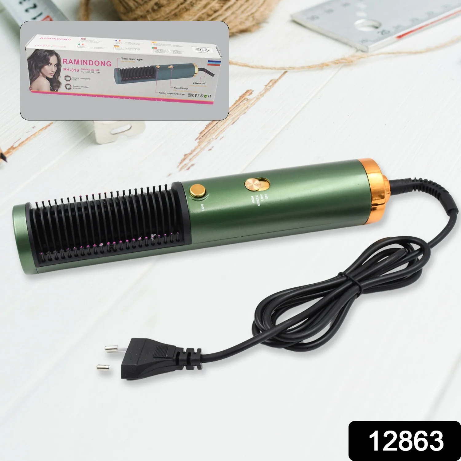 Hair Straightener Comb, Anti Scald Hot Comb Negative Ion Hair Straightener Brush Straightener 3 Gear Constant Temperature for Quick and Professional Hair Salon at Home (1200w), Hair accessories - Image 2