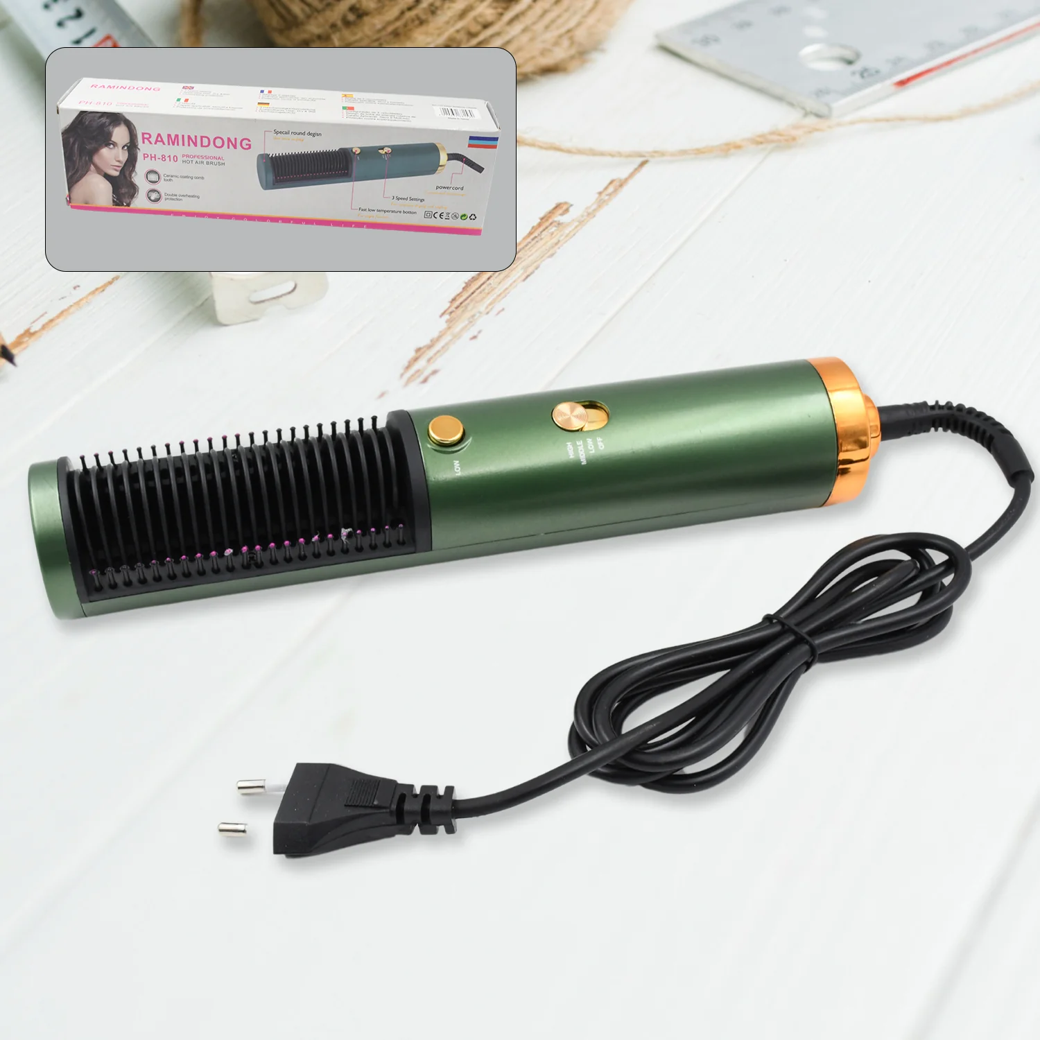 Hair Straightener Comb, Anti Scald Hot Comb Negative Ion Hair Straightener Brush Straightener 3 Gear Constant Temperature for Quick and Professional Hair Salon at Home (1200w), Hair accessories - Image 3