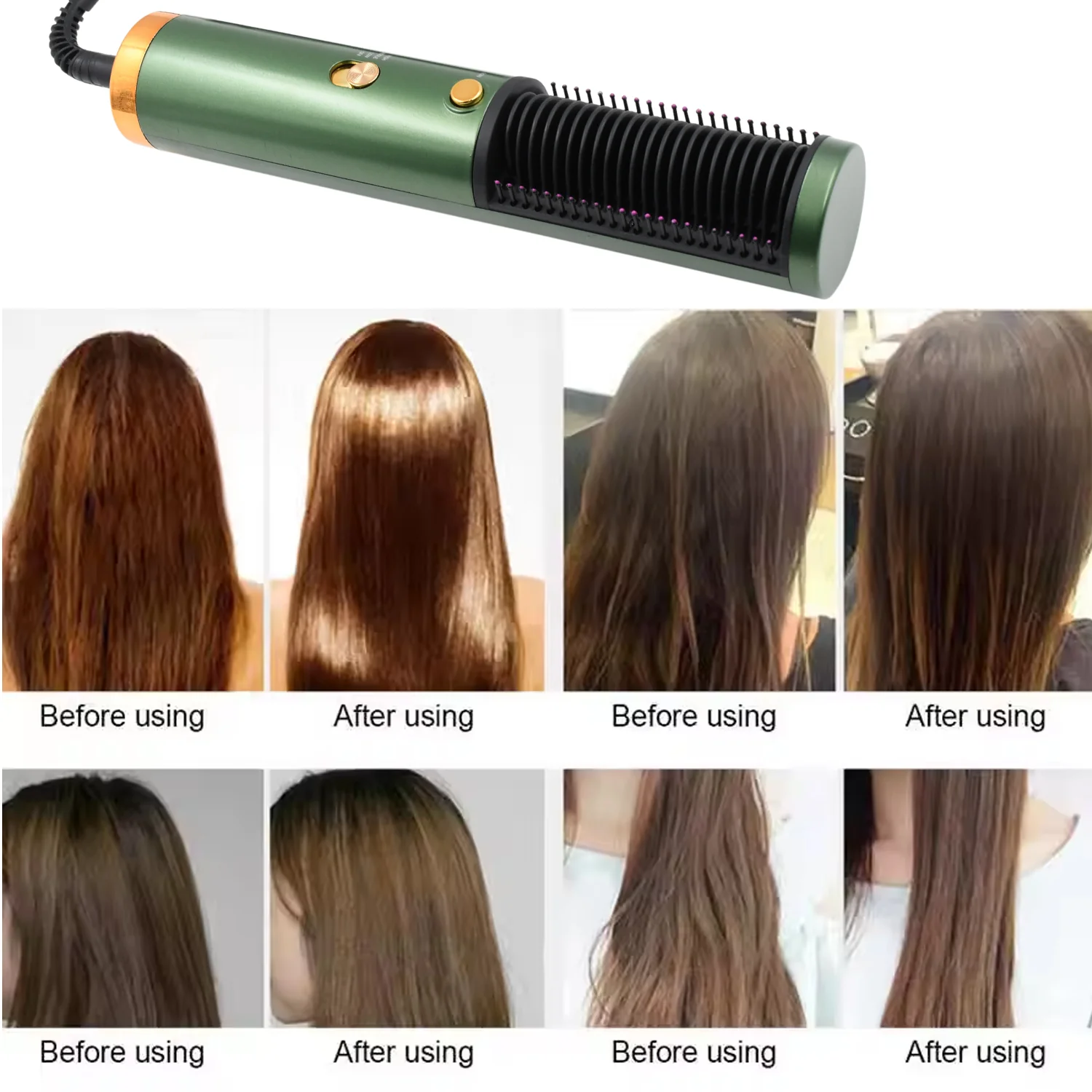 Hair Straightener Comb, Anti Scald Hot Comb Negative Ion Hair Straightener Brush Straightener 3 Gear Constant Temperature for Quick and Professional Hair Salon at Home (1200w), Hair accessories - Image 6