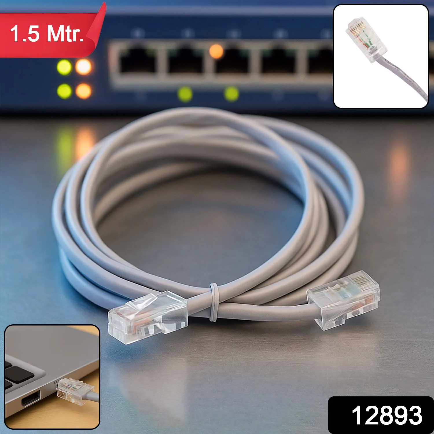 High-Speed 1.5 Meter Ethernet LAN Cable (1 Pc) - Image 2