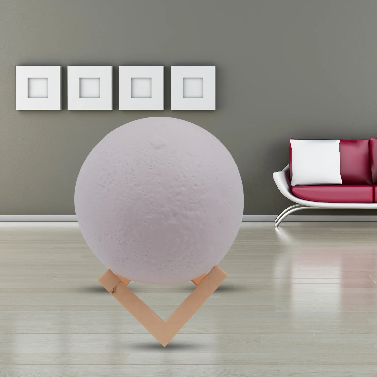 Moon Night Lamp with Plastic Stand Night Lamp for Bedroom (19 x14 Cm / 1 Pc) - Image 5