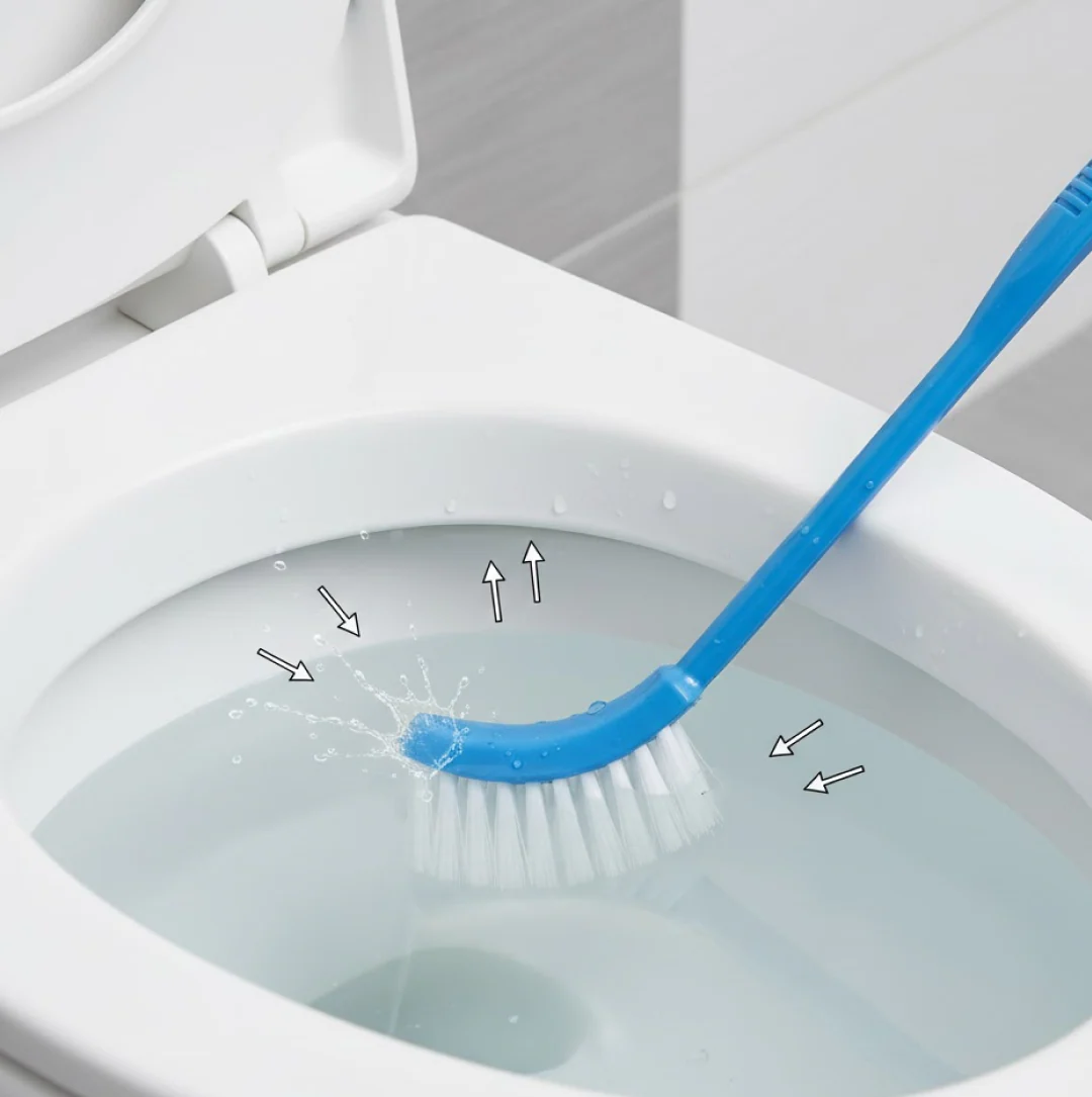 Single Sided Bristle Plastic Toilet Cleaning Brush - Image 3