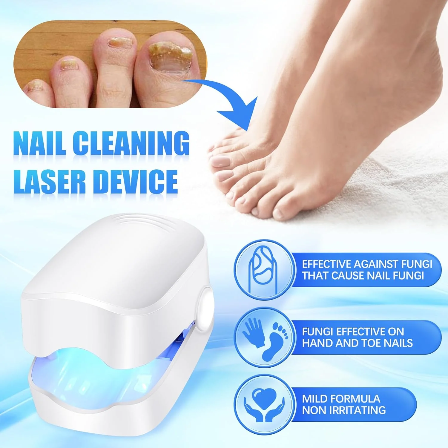 Rechargeable Nail Fungus Laser – Anti-Fungal Device Toenails, Hands & Feet (Home Use) - Image 4