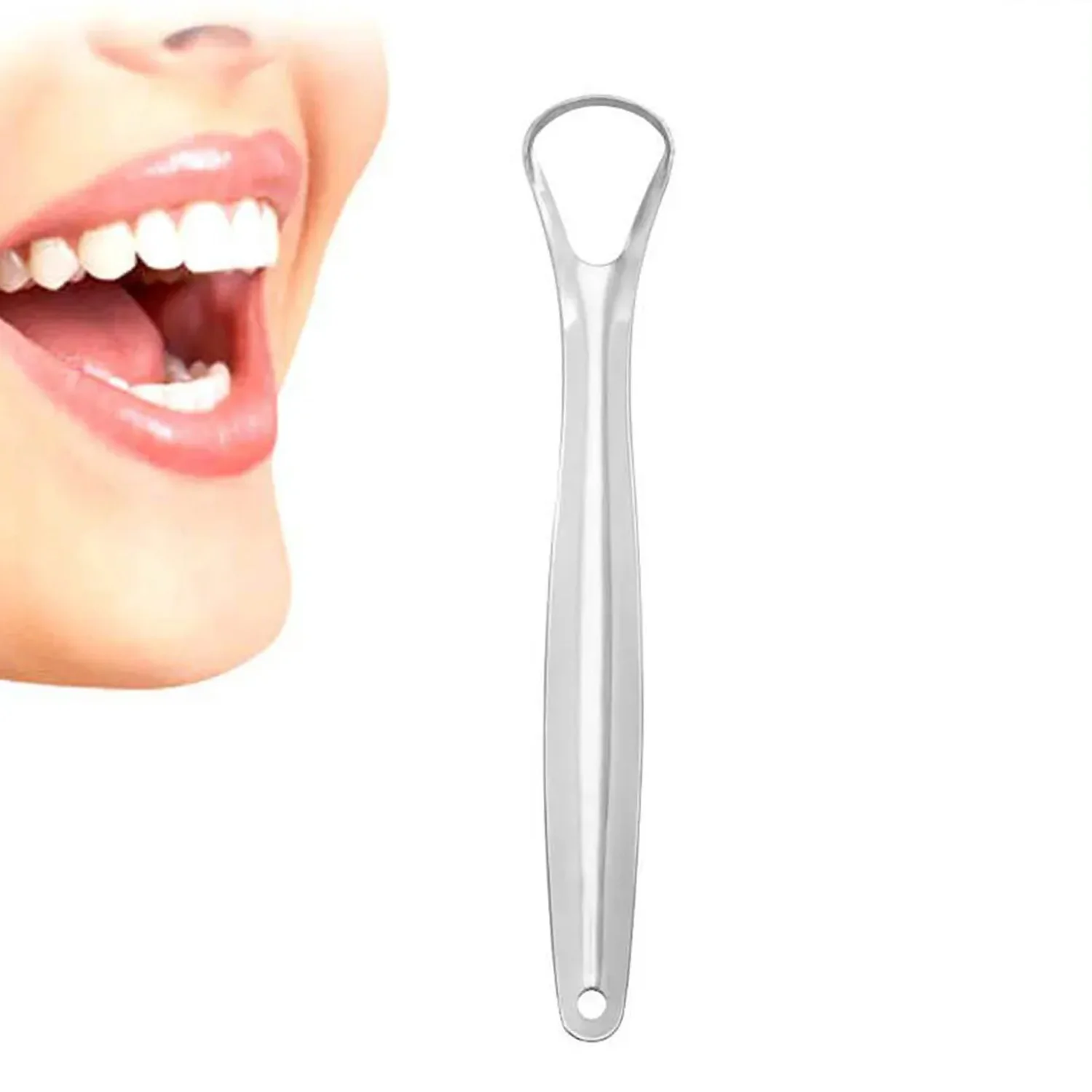 Stainless Steel Tongue Scraper Bad Breath & Oral Hygiene, Metal Case Included (1 Pc) - Image 3