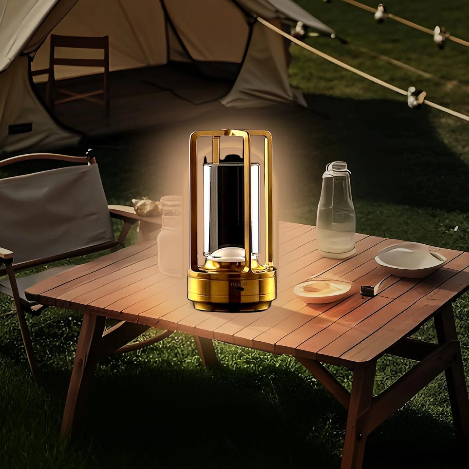 Crystal Lantern Table Lamp Rechargeable Cordless LED Light with 3 Colors 1 Pc - Image 7