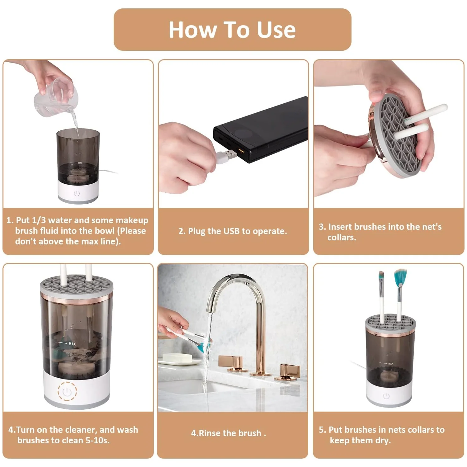 Automatic Makeup Brush Cleaner Fast Electric Brush Cleaner  (1 Pc) - Image 4